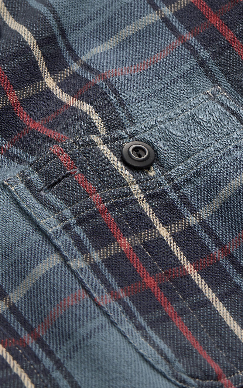 RRL Checked Plaid Twill Workshirt Blue/Red