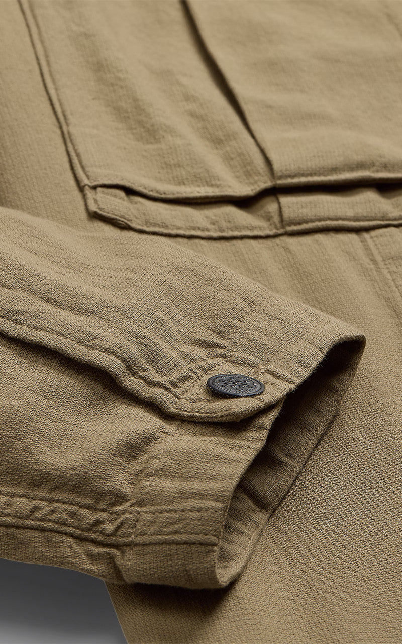 RRL Dobby Graphic Overshirt Dark Tan