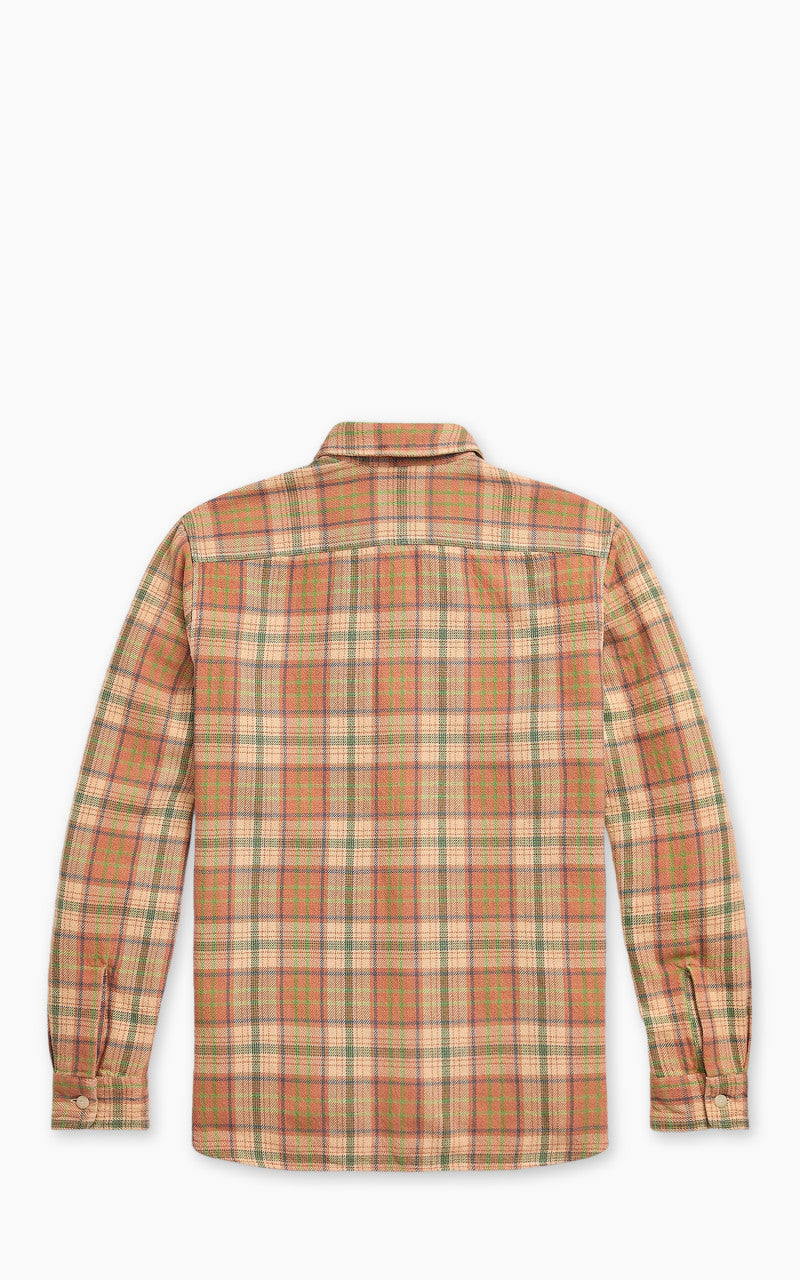 RRL Matlock Plaid Twill Camp Shirt Orange Multi