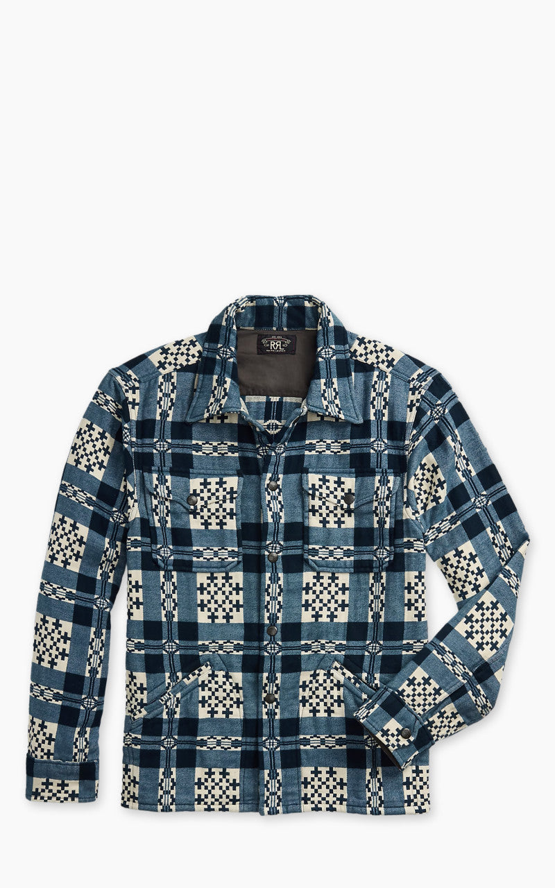RRL シャツ RRL Patterned Jacquard Overshirt Creme/Navy