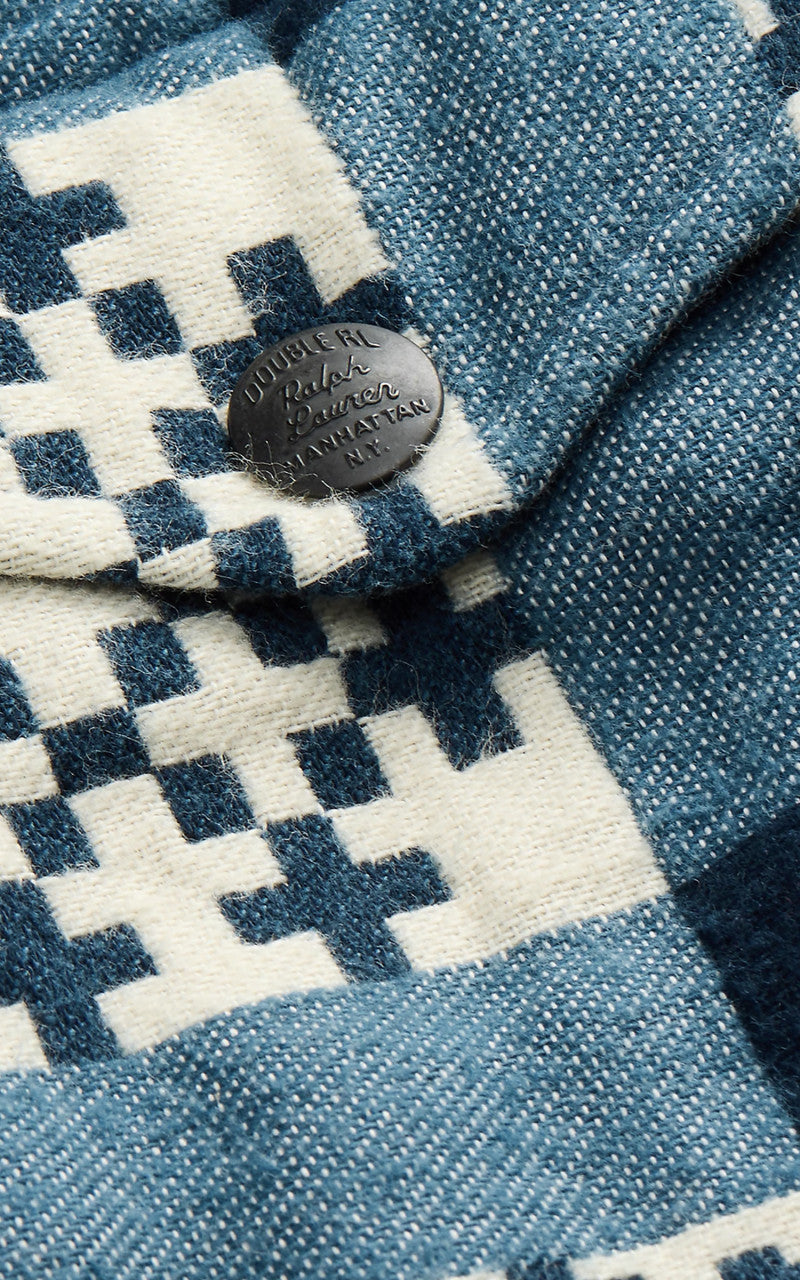 RRL Patterned Jacquard Overshirt Creme/Navy