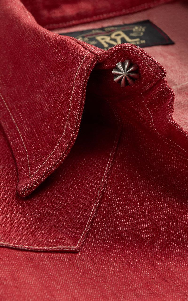 RRL Sawtooth Western Shirt Denim Vintage Red