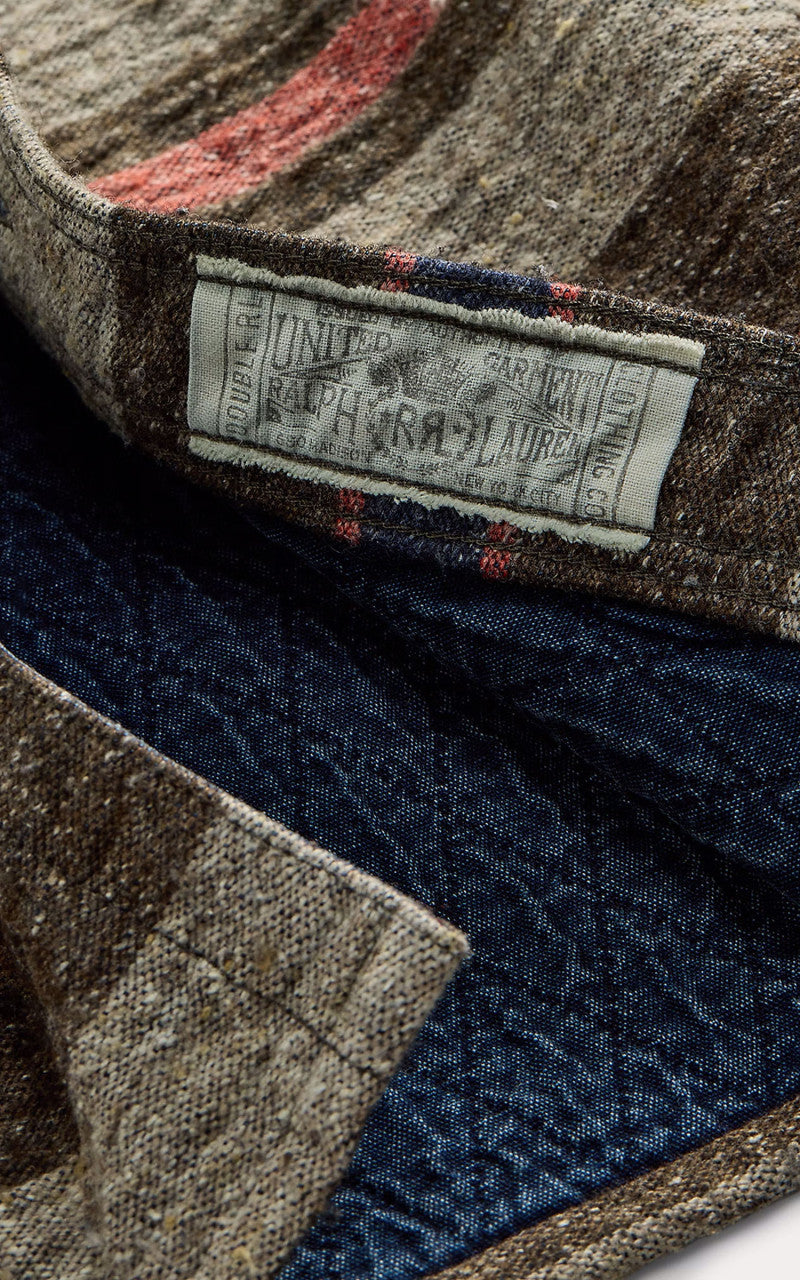 RRL Preston Striped Double Cloth Workshirt Brown Multi