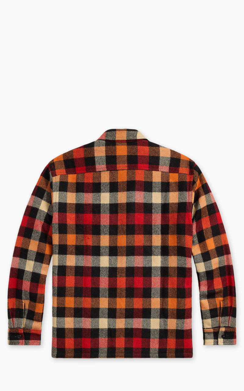 RRL Checked Wool Overshirt Red/Orange Multi