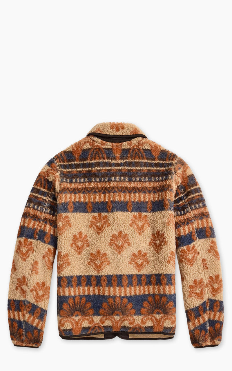 RRL Wool-Blend Pile Fleece Jacket Orange Multi