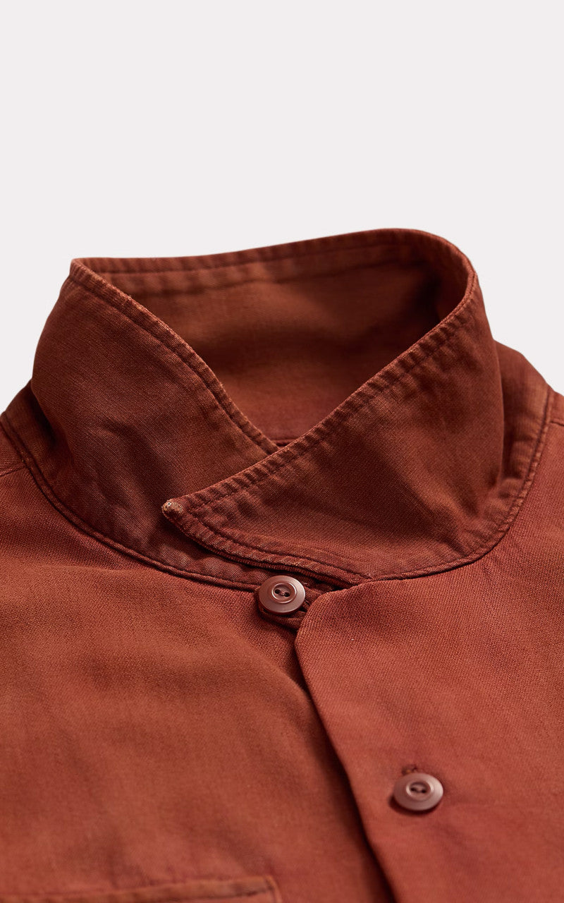 RRL Garment-Dyed Twill Camp Shirt Brick