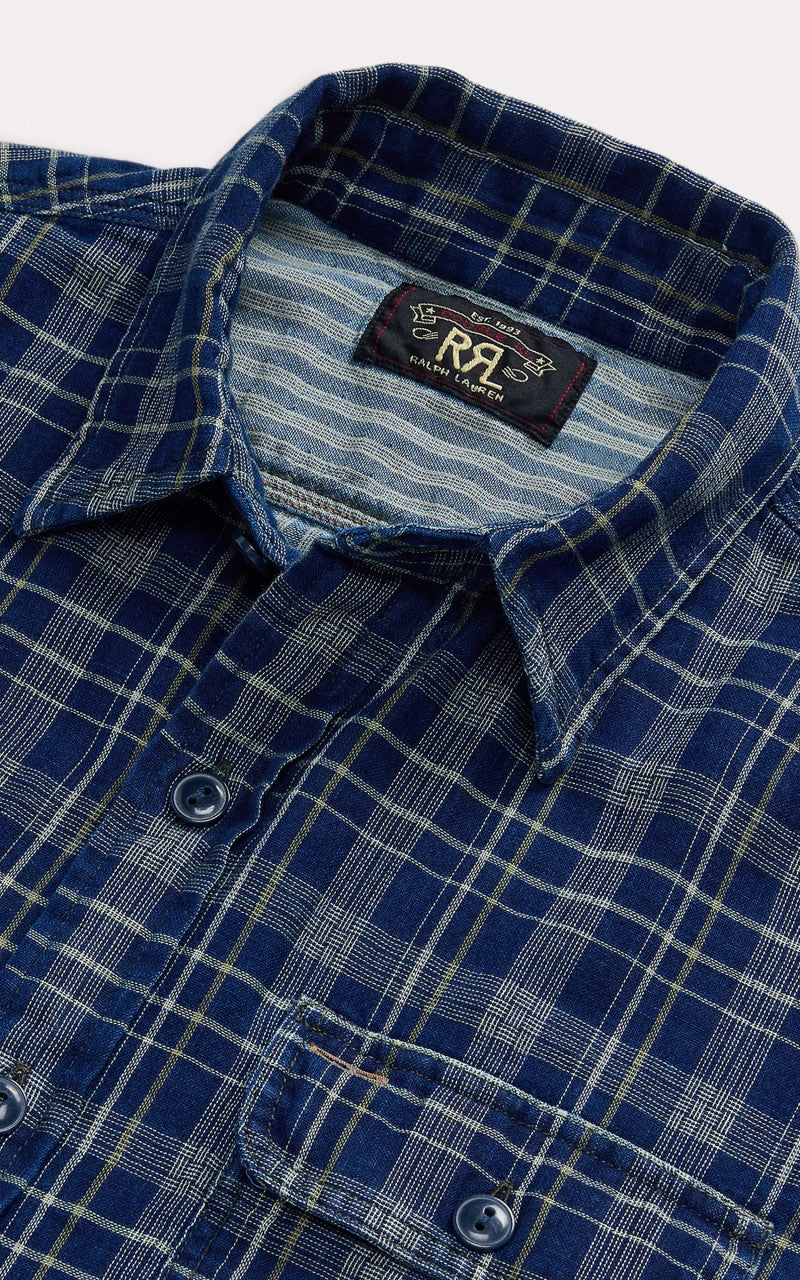RRL Indigo Plaid Double-Faced Workshirt Indigo/Strip