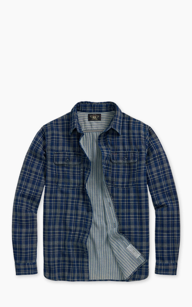 RRL Indigo Plaid Double-Faced Workshirt Indigo/Strip