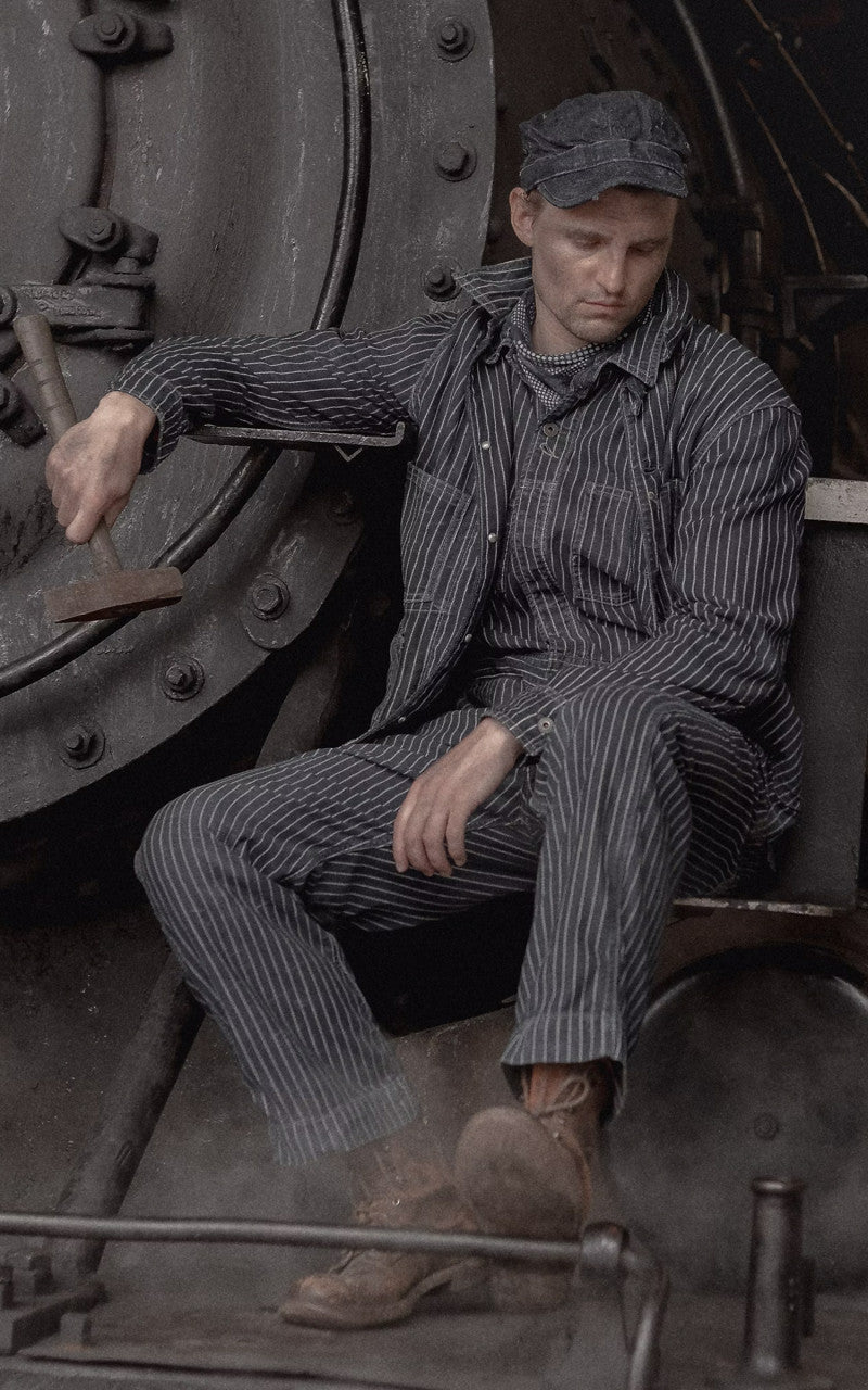 ジャケット・アウター INDIGO DOTSTRIPE TWILL ENGINEER COAT RRL Indigo Dot-Stripe Twill Engineer Coat Indigo Rinse