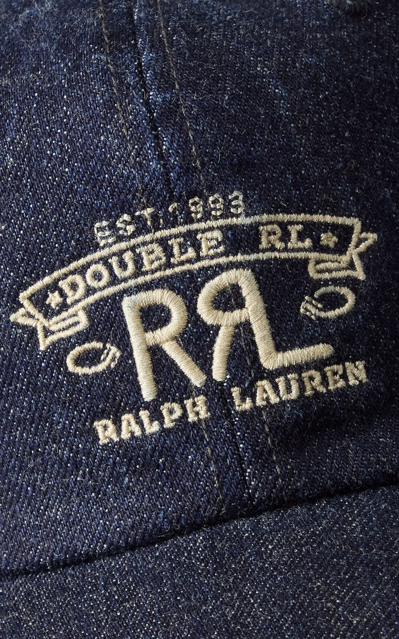 RRL Ranch Logo Denim Ball Cap Indigo Rinse