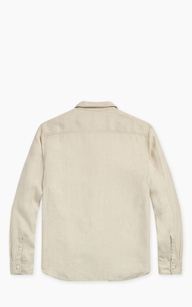 RRL Linen Herringbone Twill Workshirt Natural