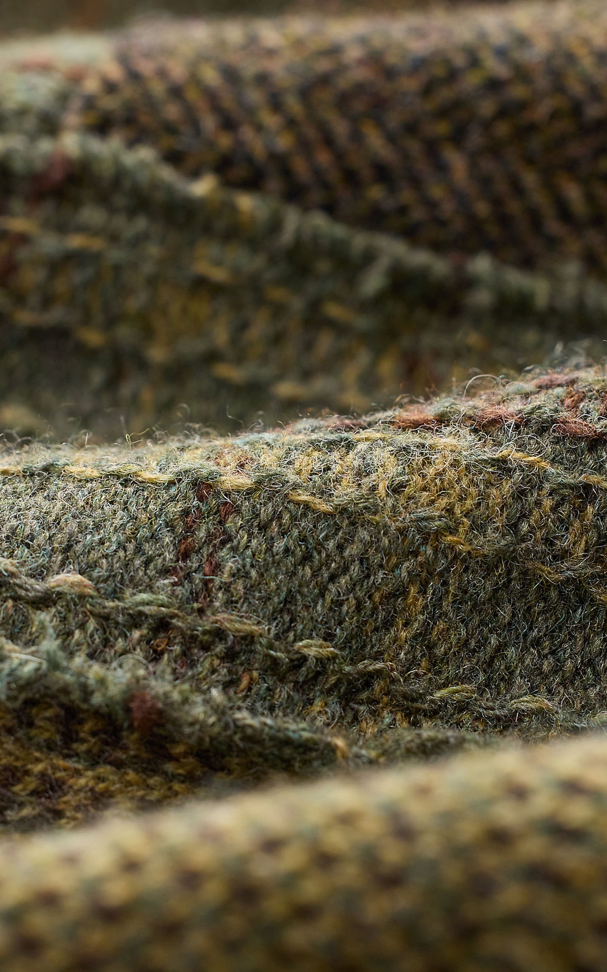 RRL Patchwork Wool-Cashmere Sweater Jacket Olive Multi