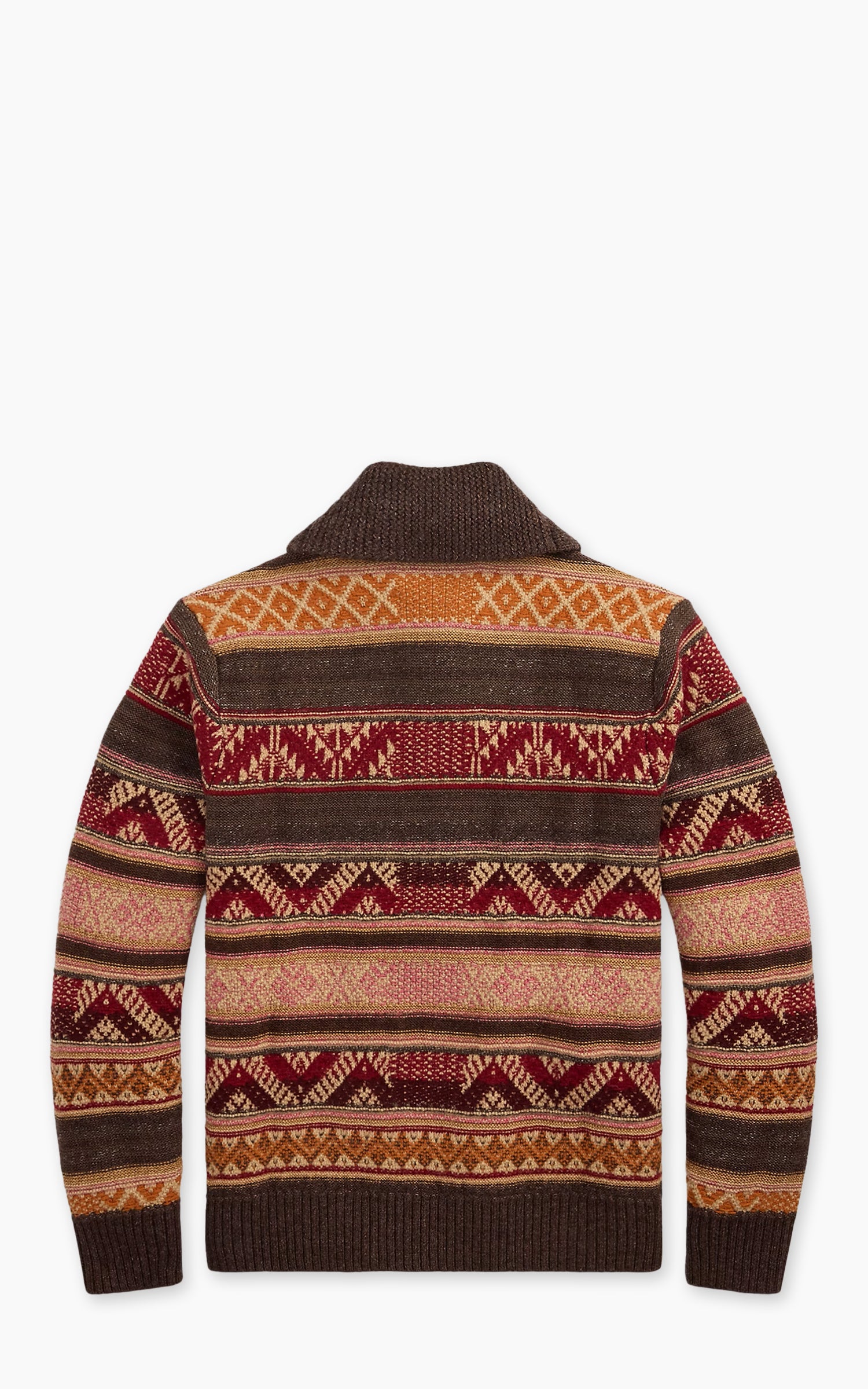 RRL Wool-Blend Shawl-Collar Cardigan Brown/Red Multi