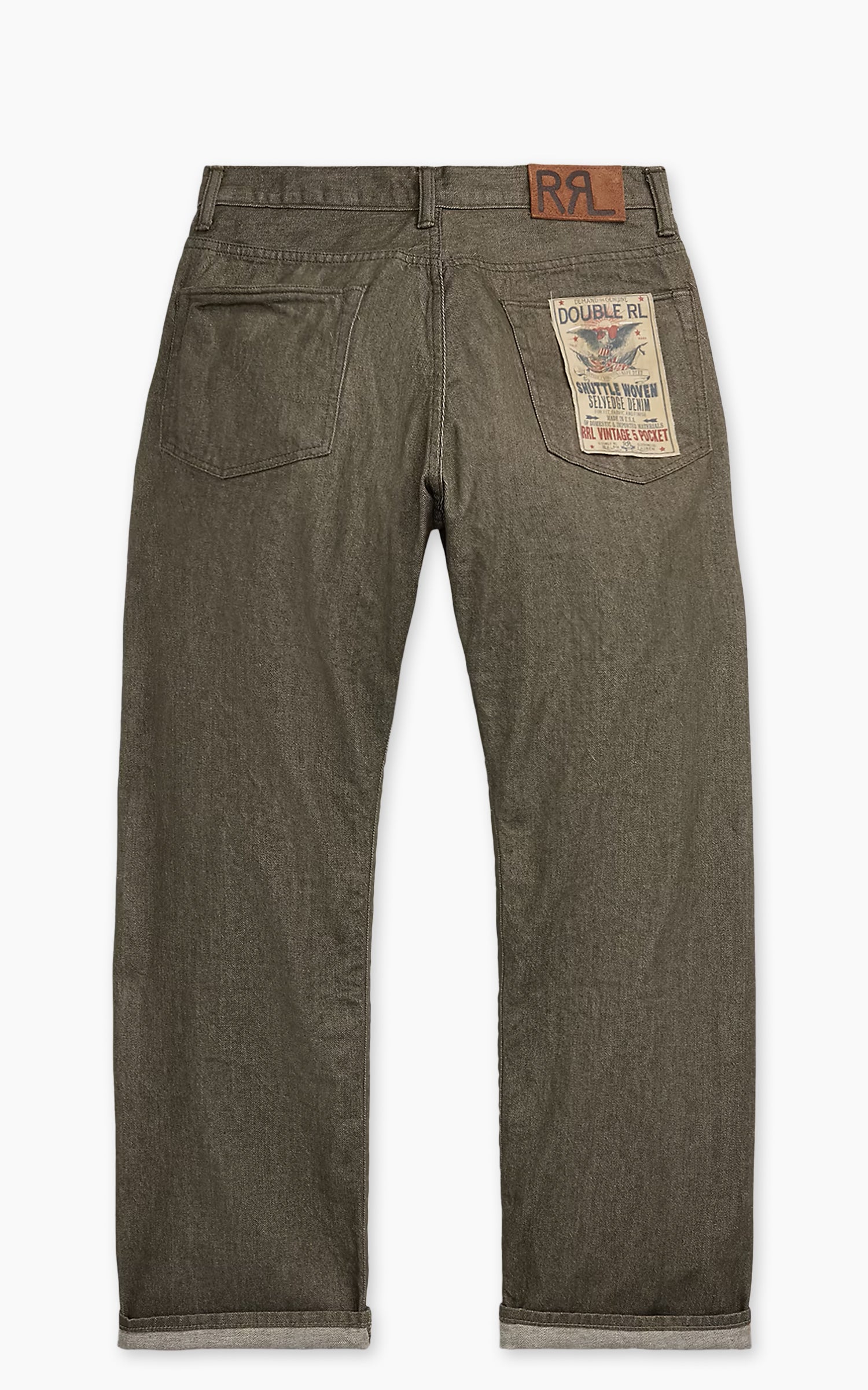 RRL Vintage 5-Pocket Olive Selvedge Jean Olive Rinse