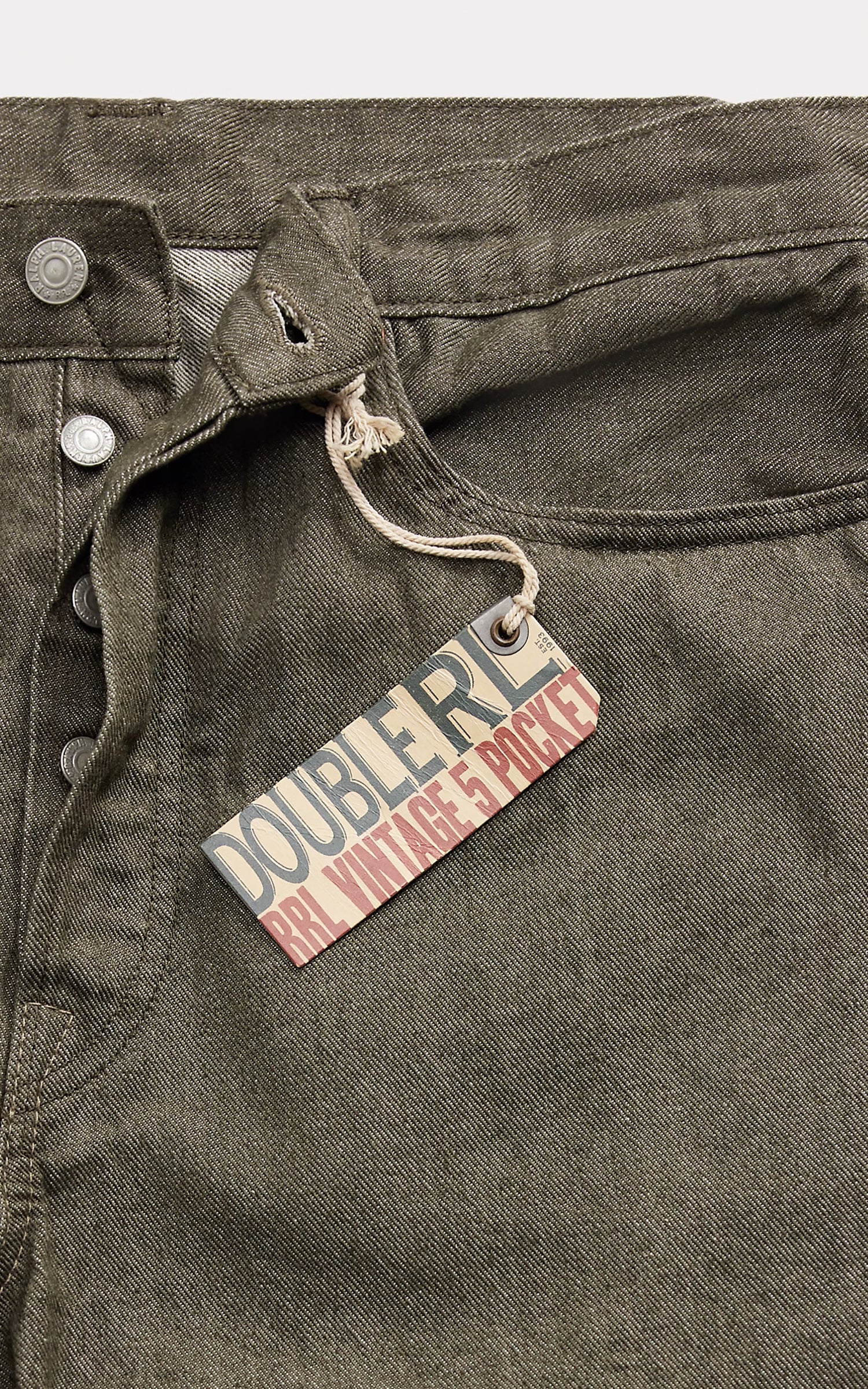 RRL Vintage 5-Pocket Olive Selvedge Jean Olive Rinse