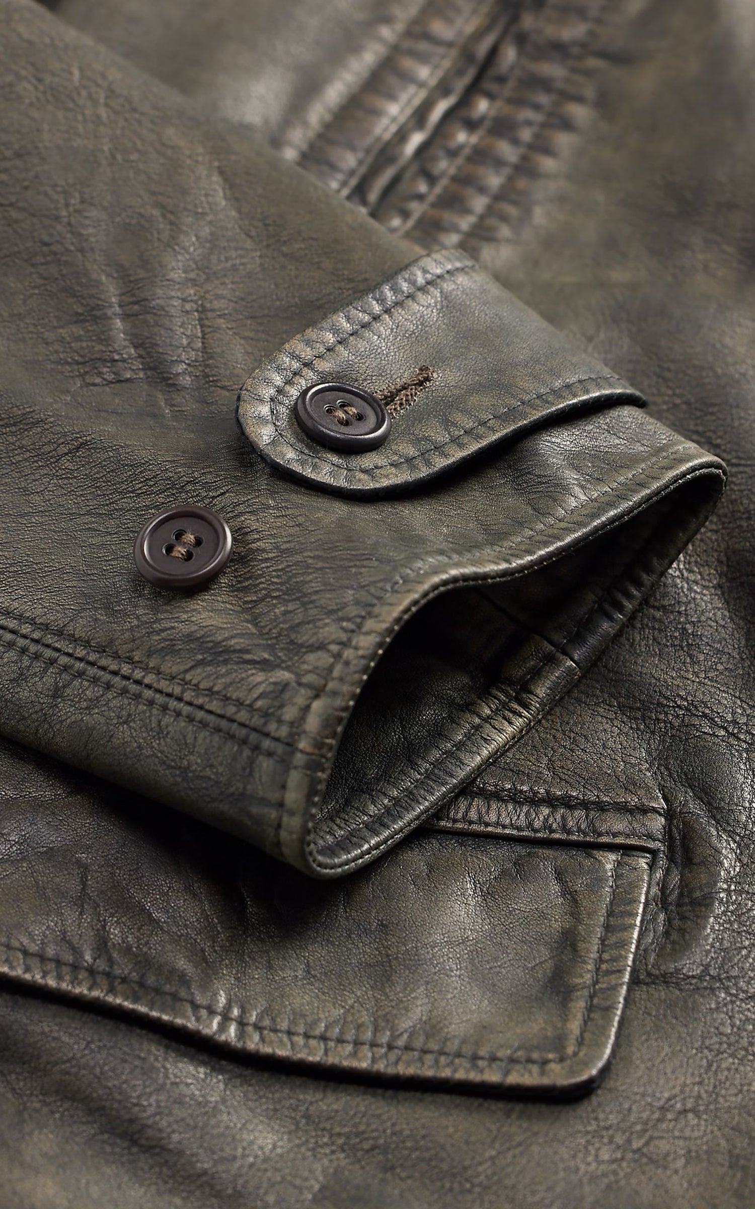 RRL Indigo Leather Car Coat Vintage Indigo