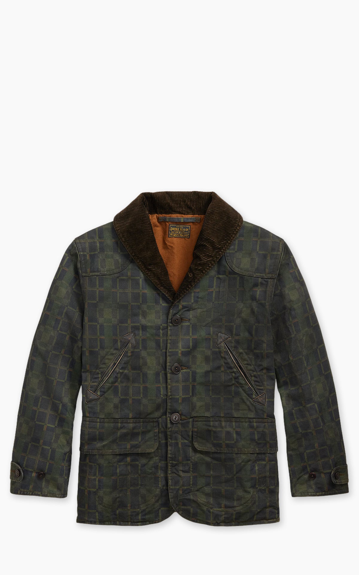 RRL Check-Print Oilcloth Jacket Navy Multi Plaid