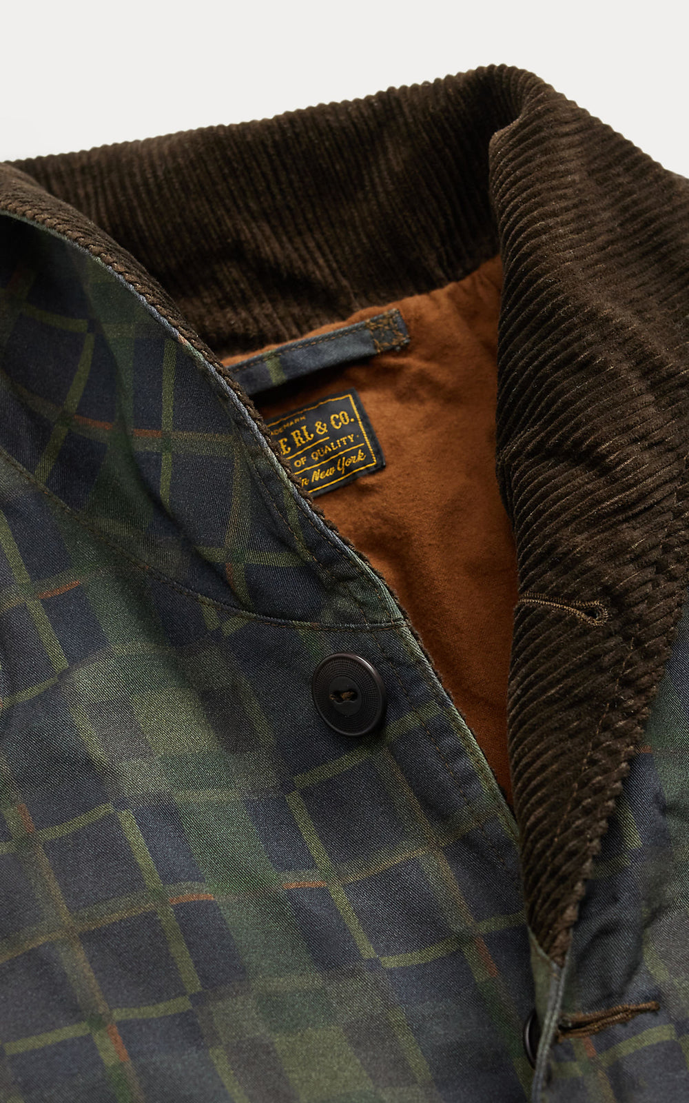 RRL Check-Print Oilcloth Jacket Navy Multi Plaid