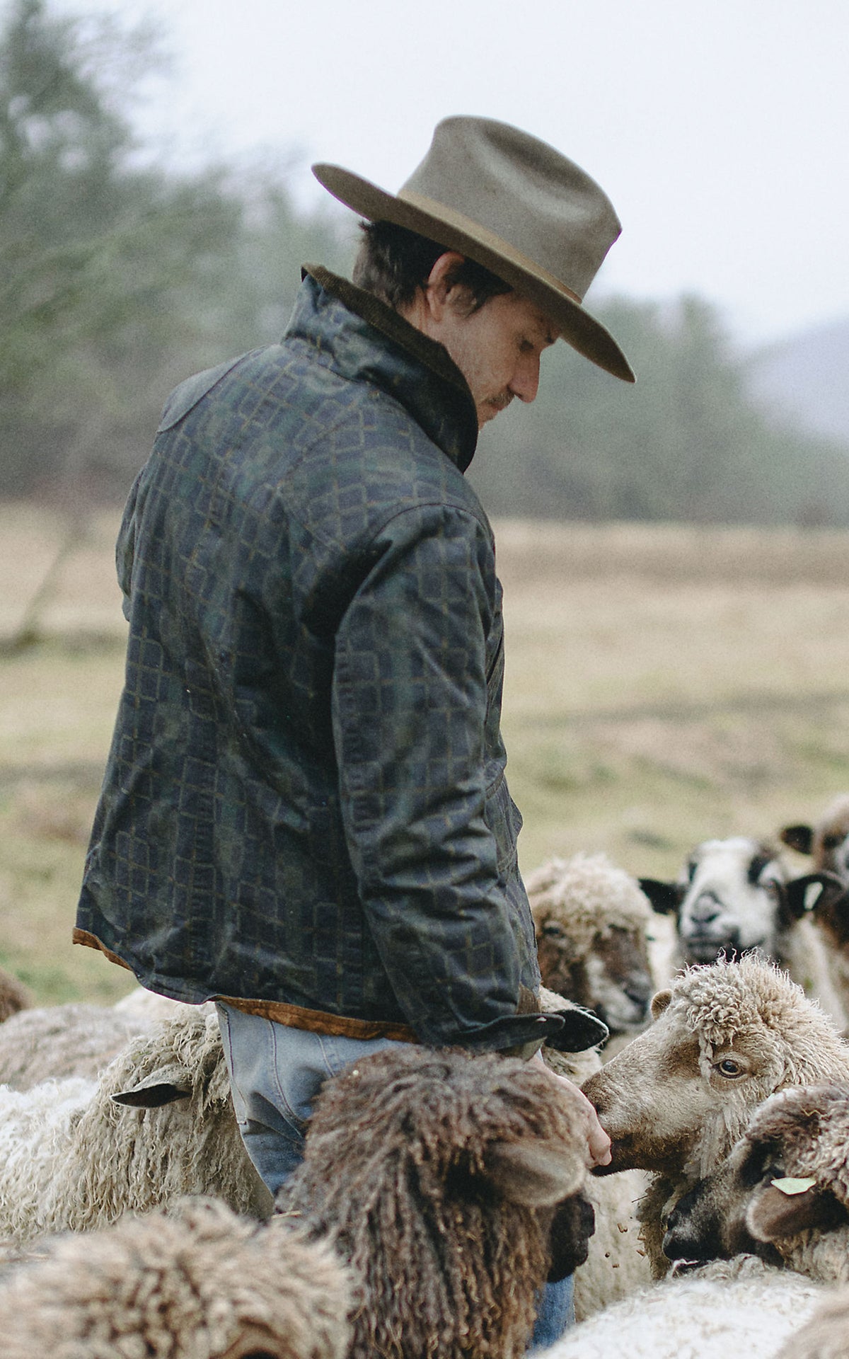 RRL Check-Print Oilcloth Jacket Navy Multi Plaid