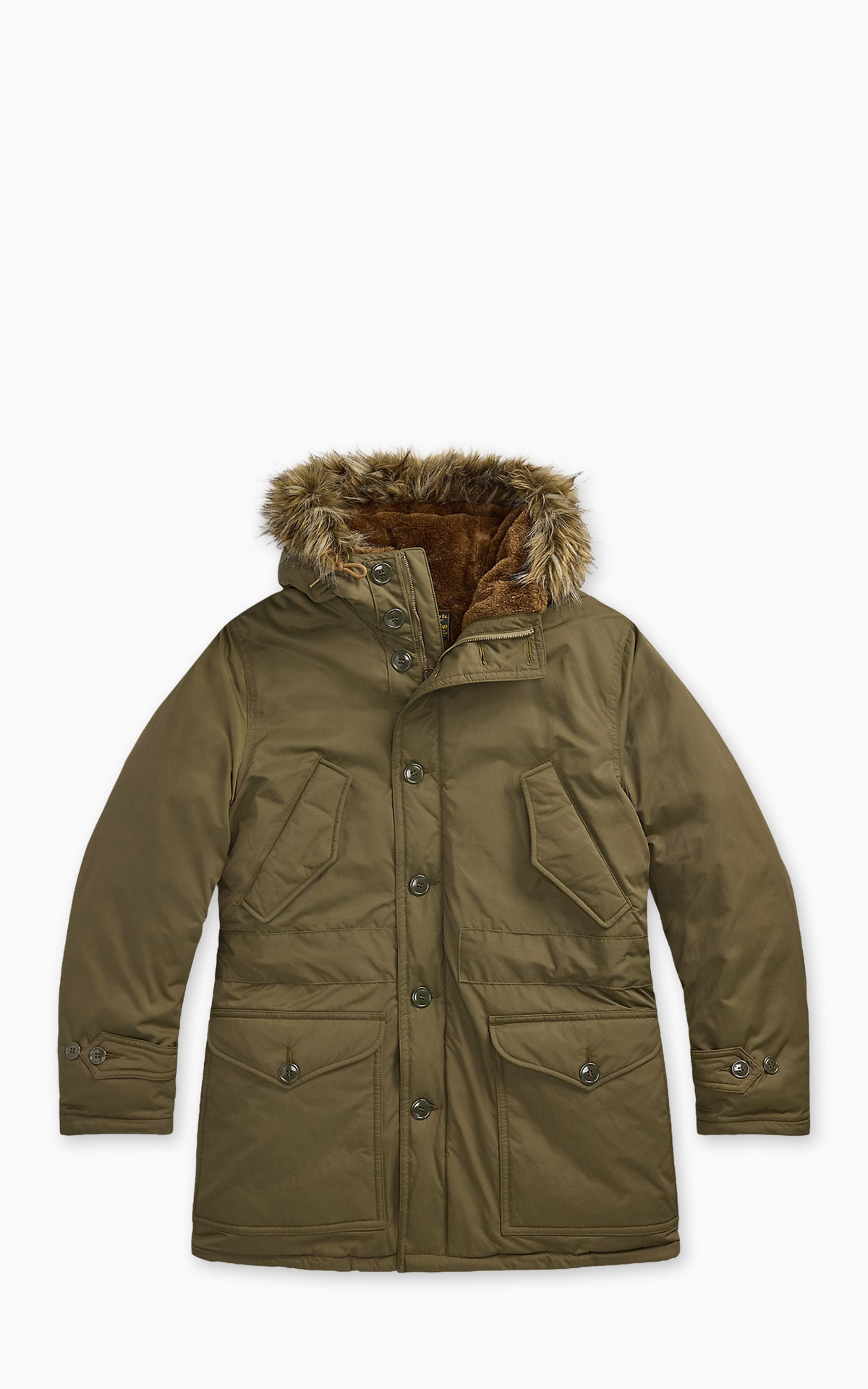 RRL Faux-Fur-Trim Parka Vintage Olive