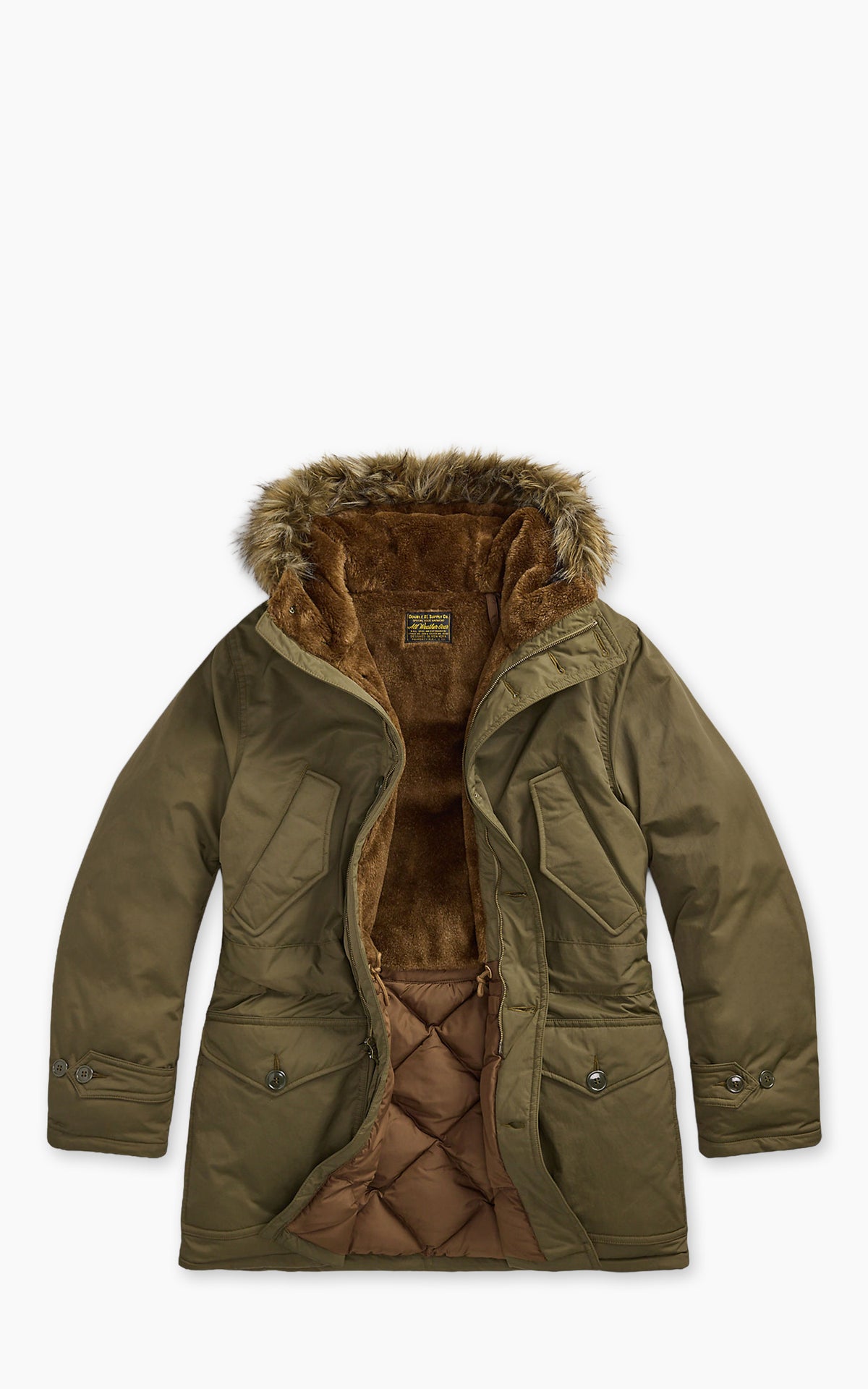 RRL Faux-Fur-Trim Parka Vintage Olive