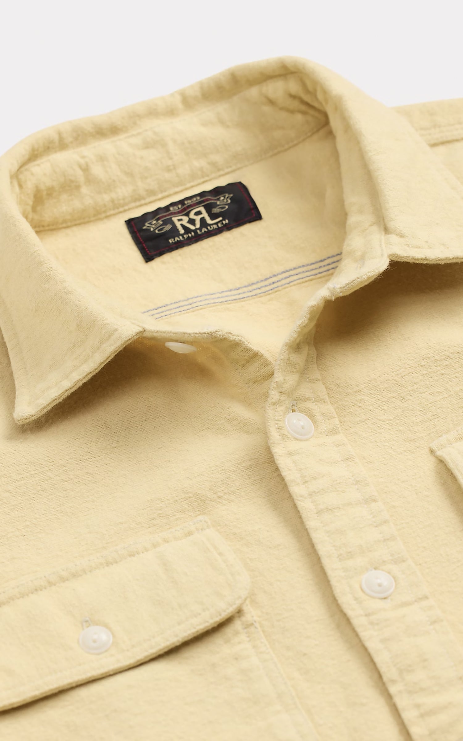 RRL Brushed Chamois Workshirt Faded Yellow
