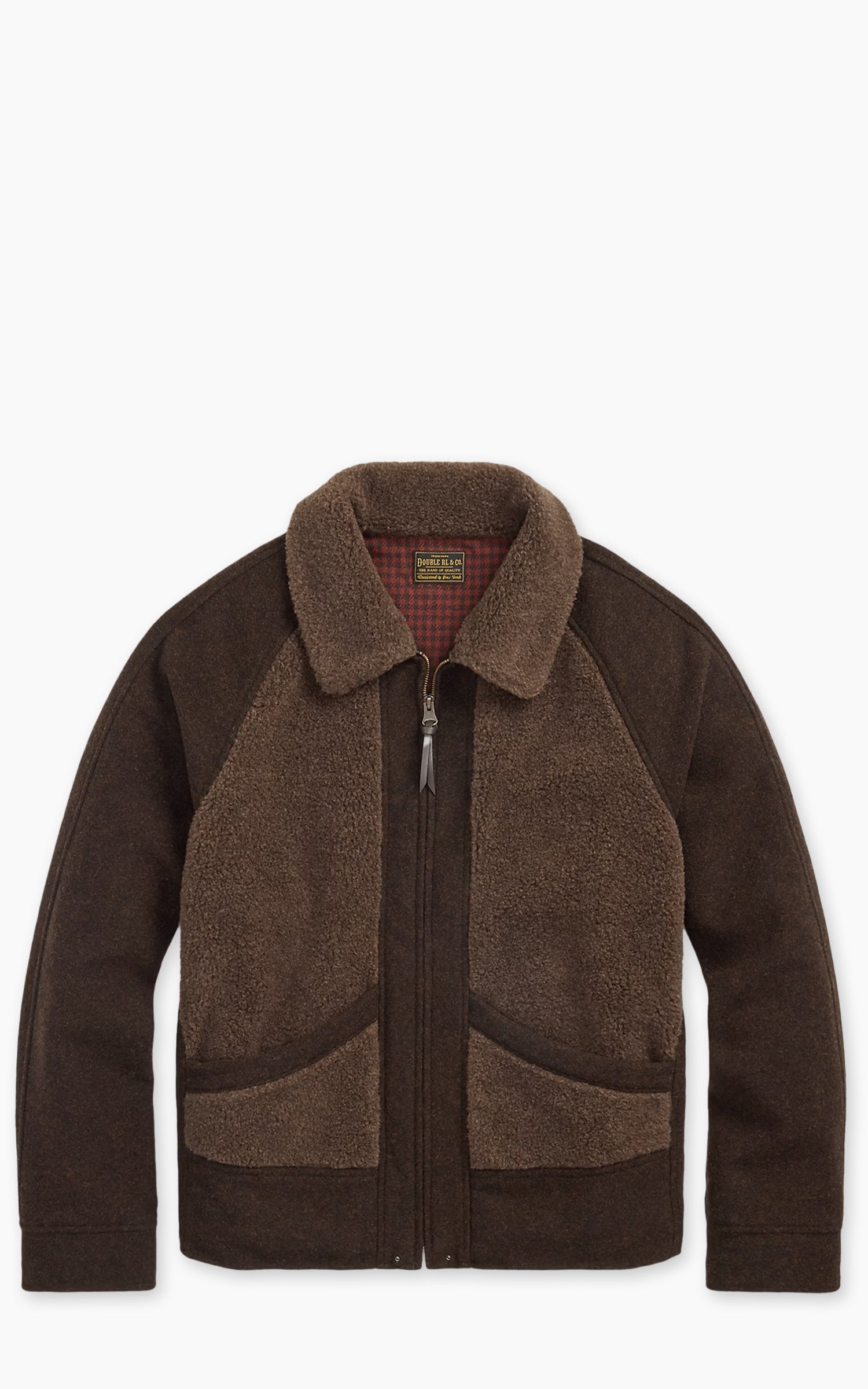 RRL Fleece-Panelled Jacquard Jacket Brown/Multi