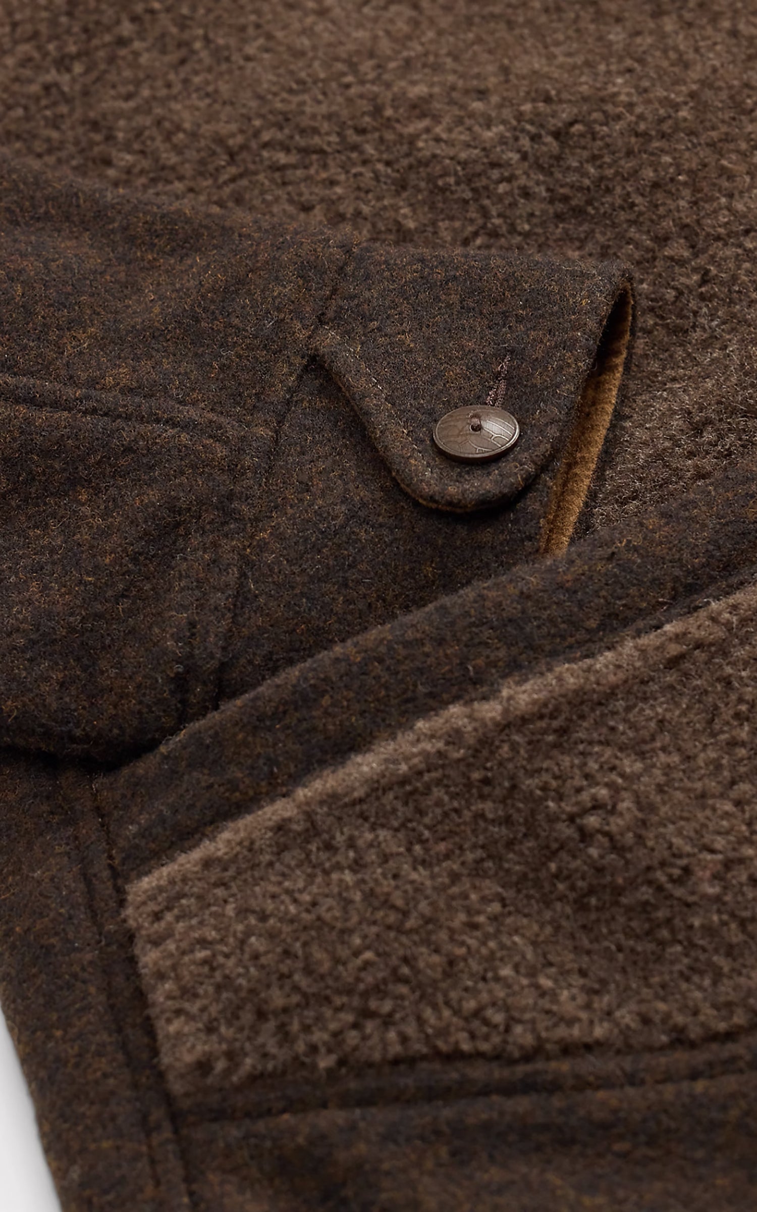 RRL Fleece-Panelled Jacquard Jacket Brown/Multi
