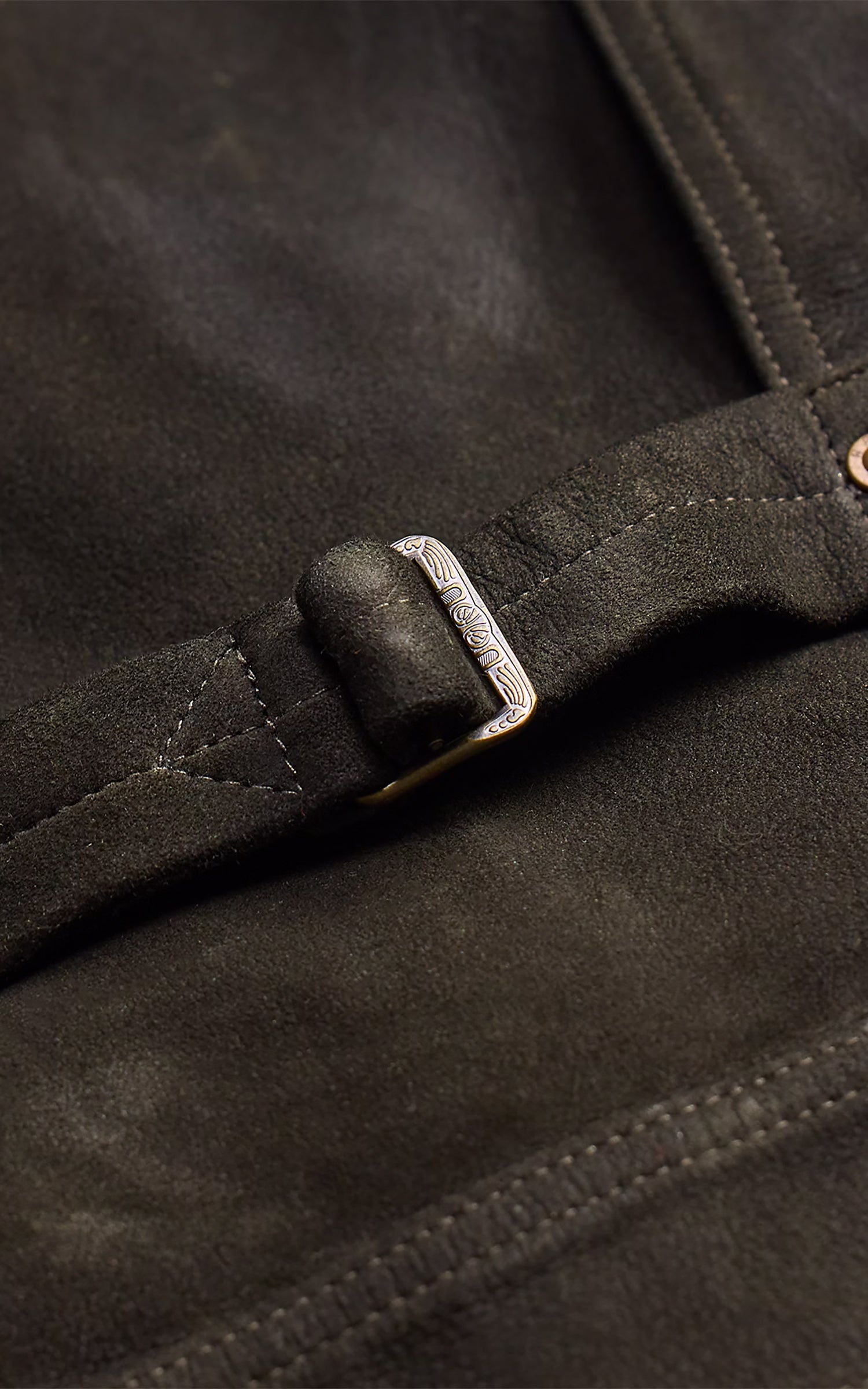 RRL Leather-Trim Suede Jacket Black