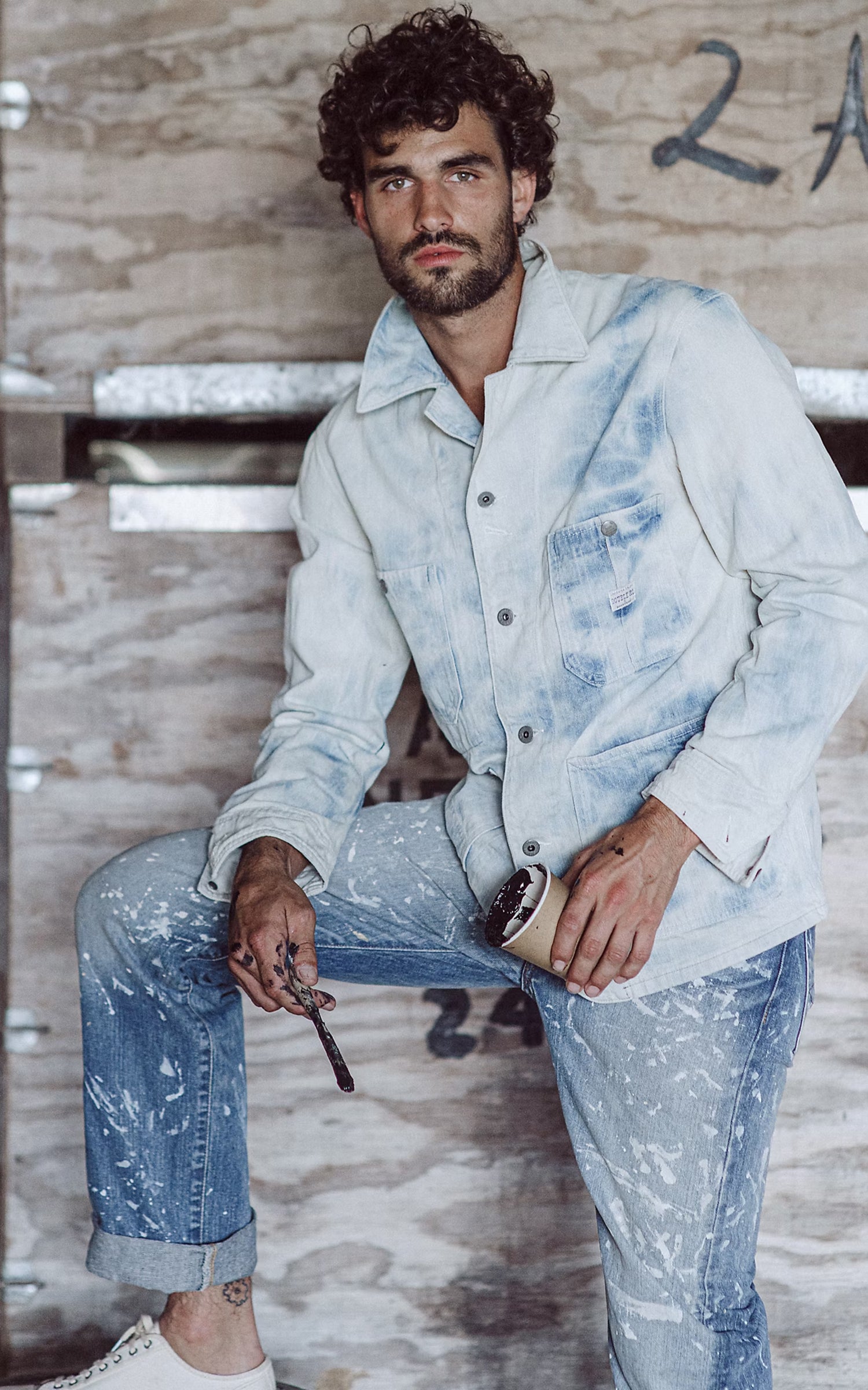 RRL Indigo Denim Engineer Jacket Biloxi Wash