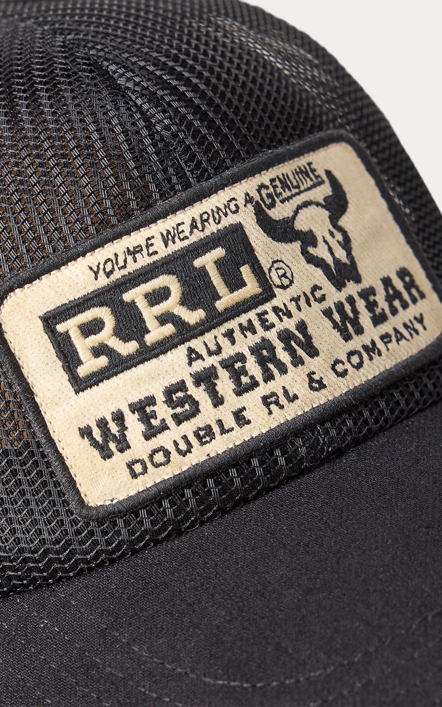 RRL Denim-Bill Mesh Trucker Cap Black