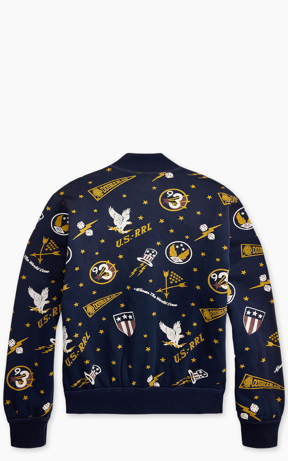 RRL Fleece Graphic Jacket Navy Multi