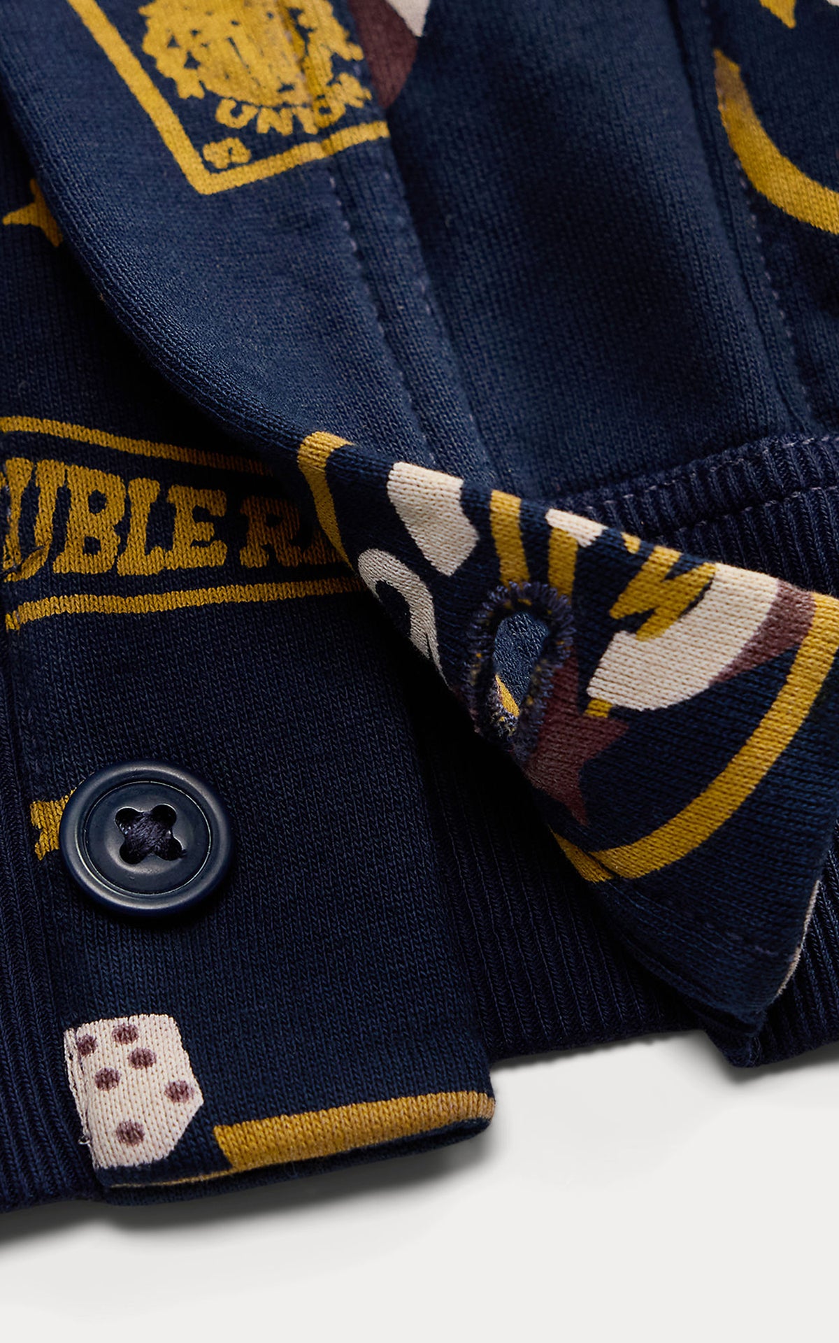 RRL Fleece Graphic Jacket Navy Multi