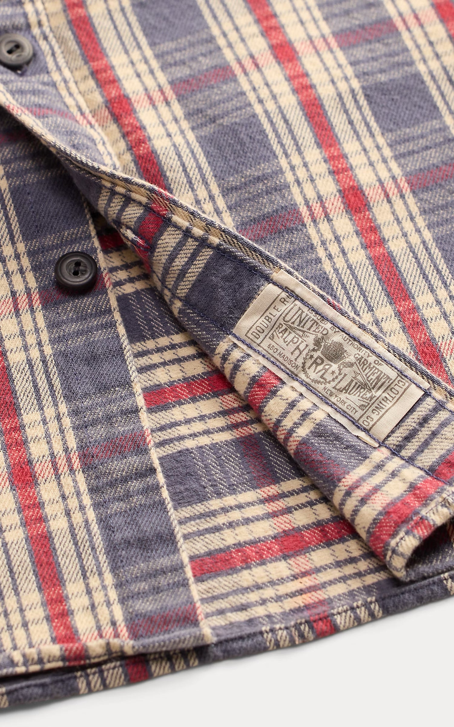 RRL Plaid Twill Workshirt Blue/Cream/Red
