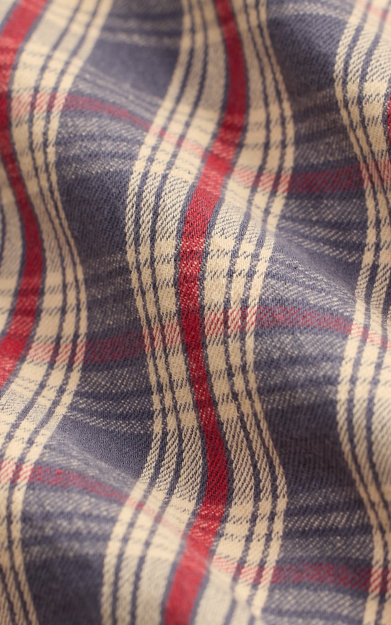 RRL Plaid Twill Workshirt Blue/Cream/Red