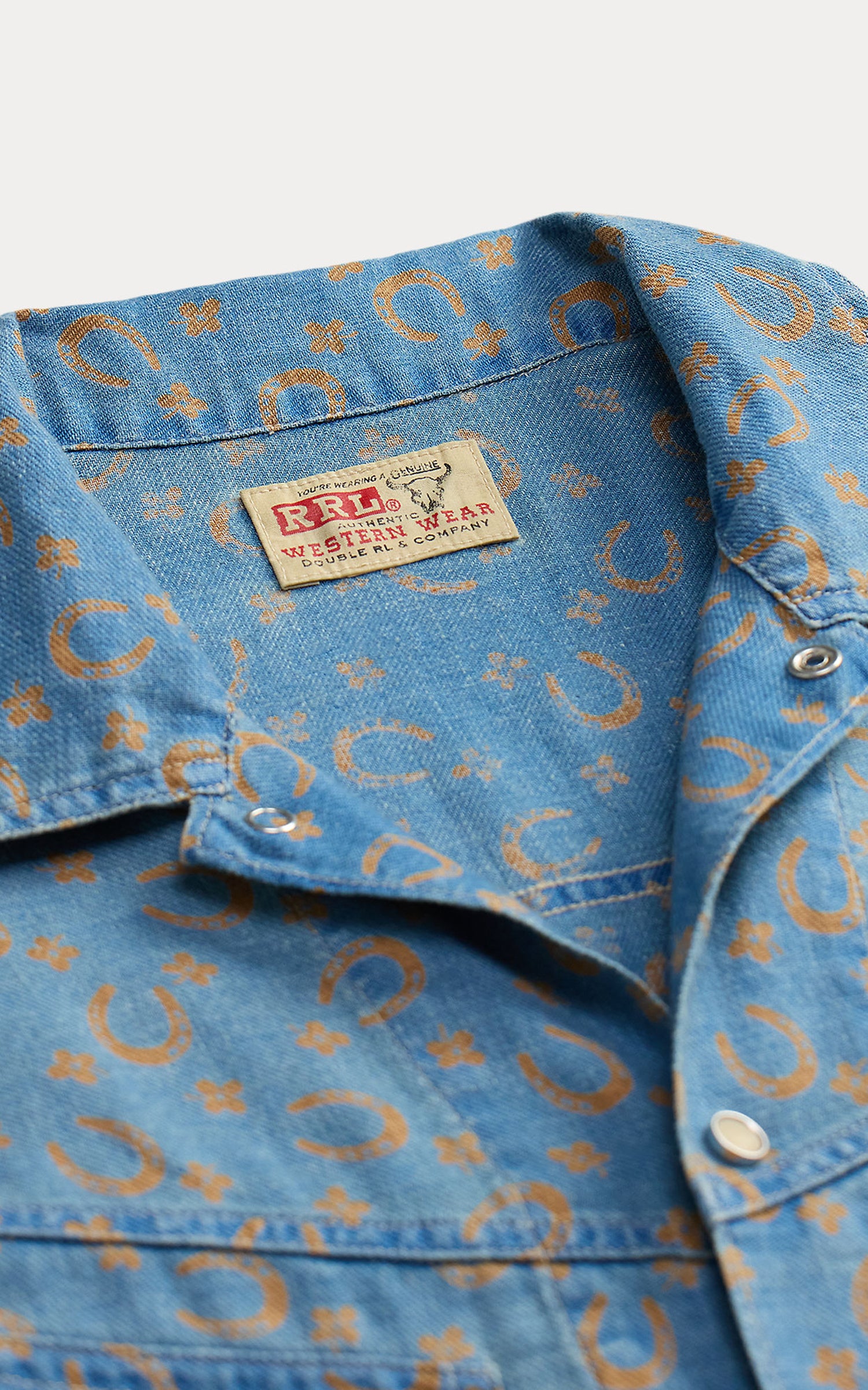 RRL Horseshoe-Print Denim Shirt Jacket Indigo