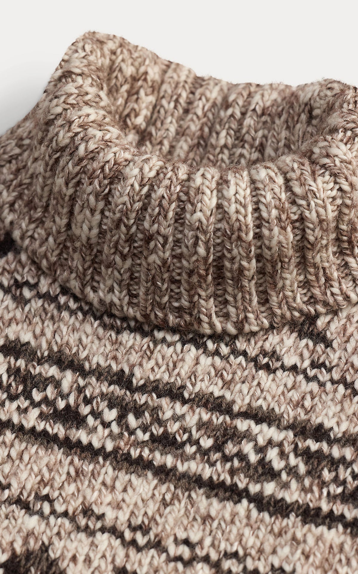RRL Indigo Fair Isle Wool-Blend Turtleneck Sweater Cream/Brown Multi