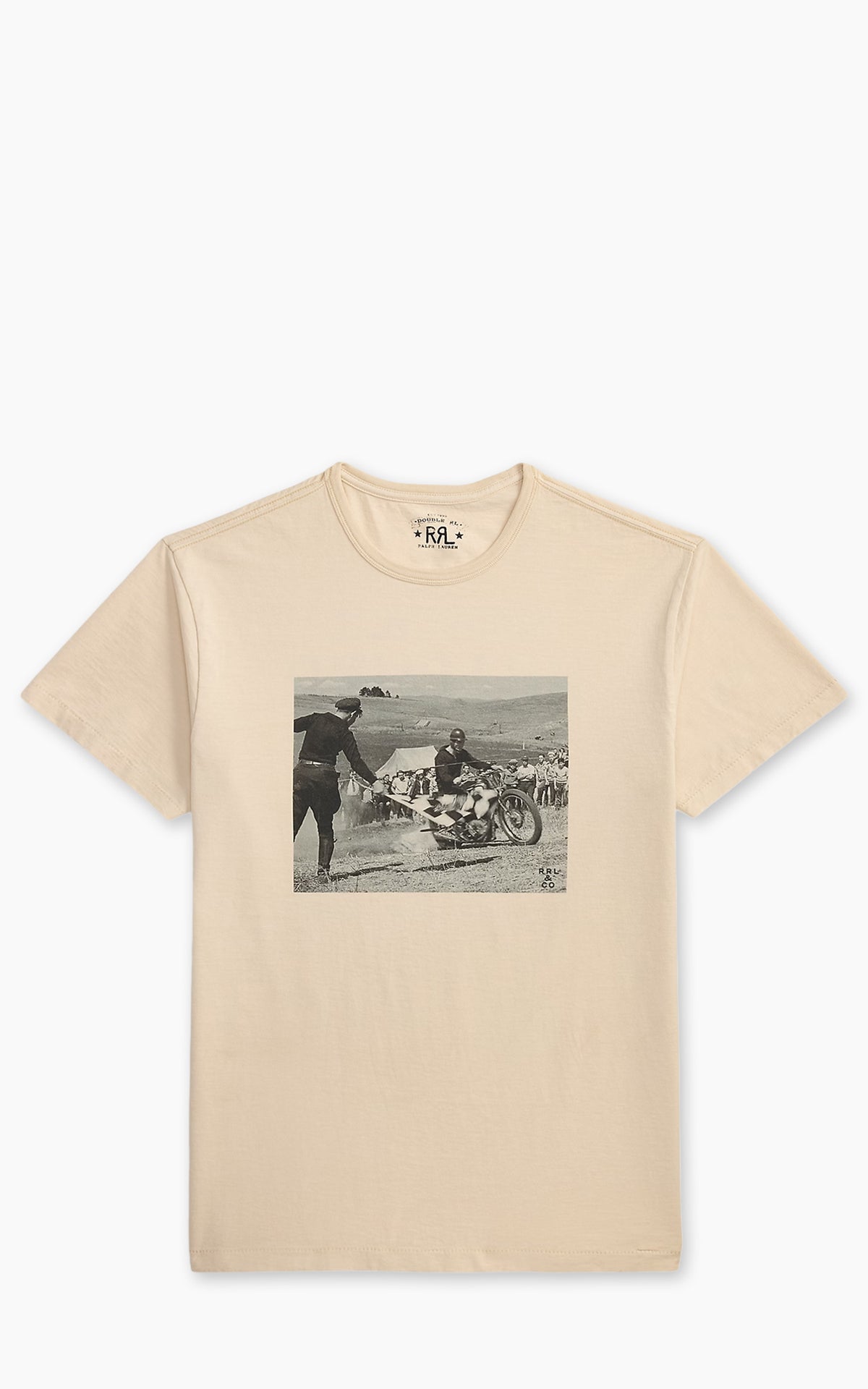 RRL Jersey Graphic T-Shirt Paper White