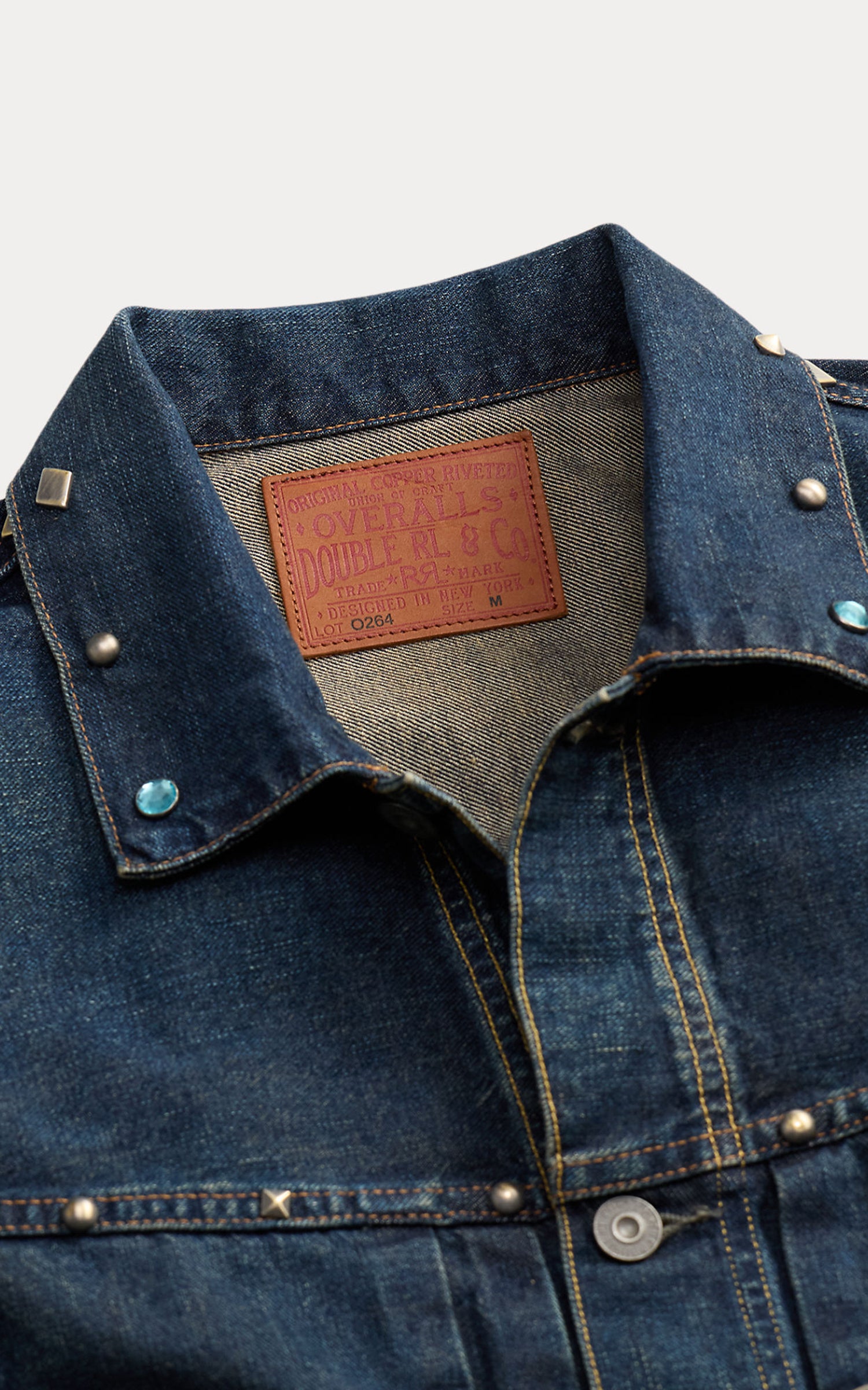 RRL Studded Denim Trucker Jacket Ridgewood Wash
