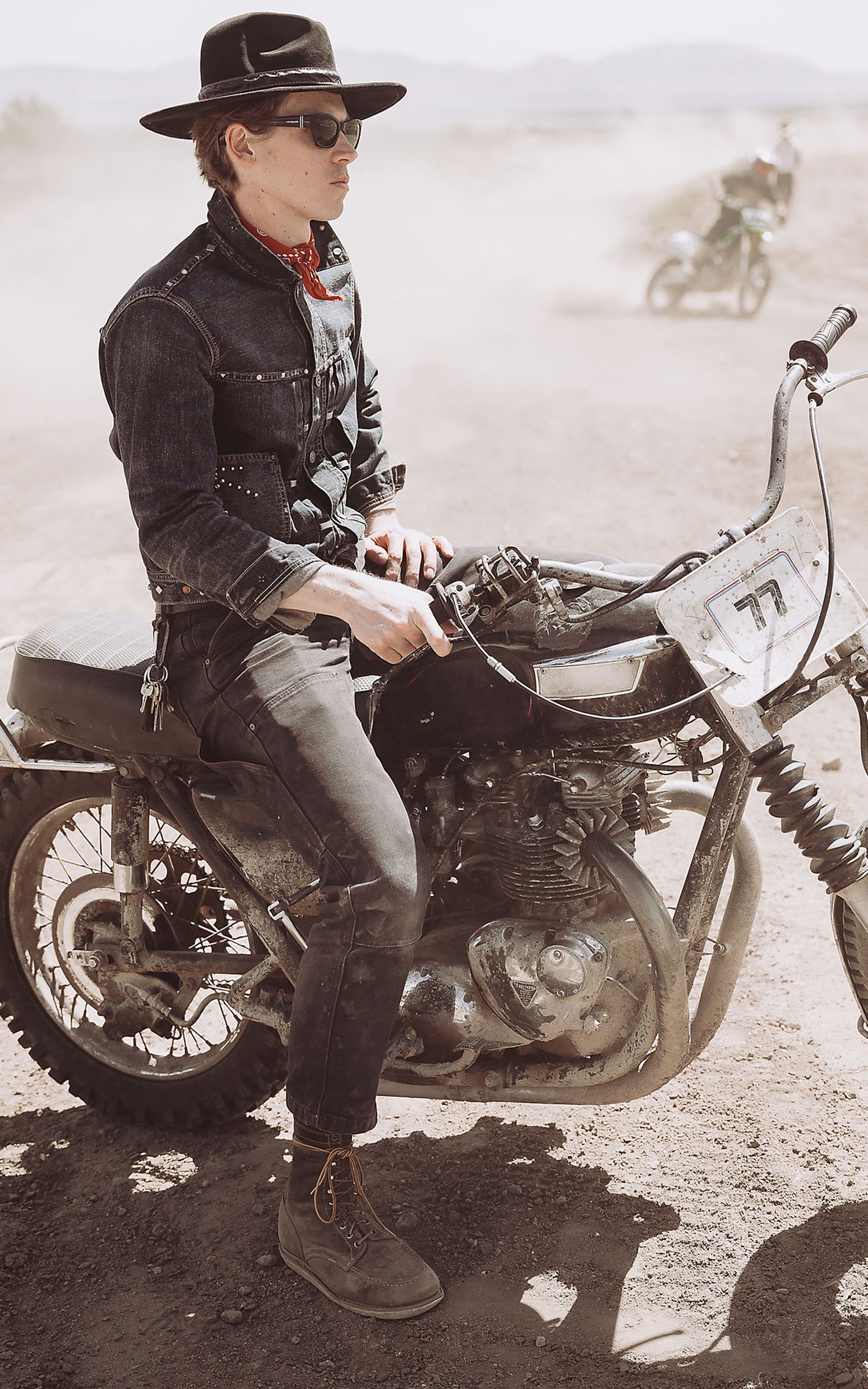 RRL Studded Denim Trucker Jacket Ridgewood Wash