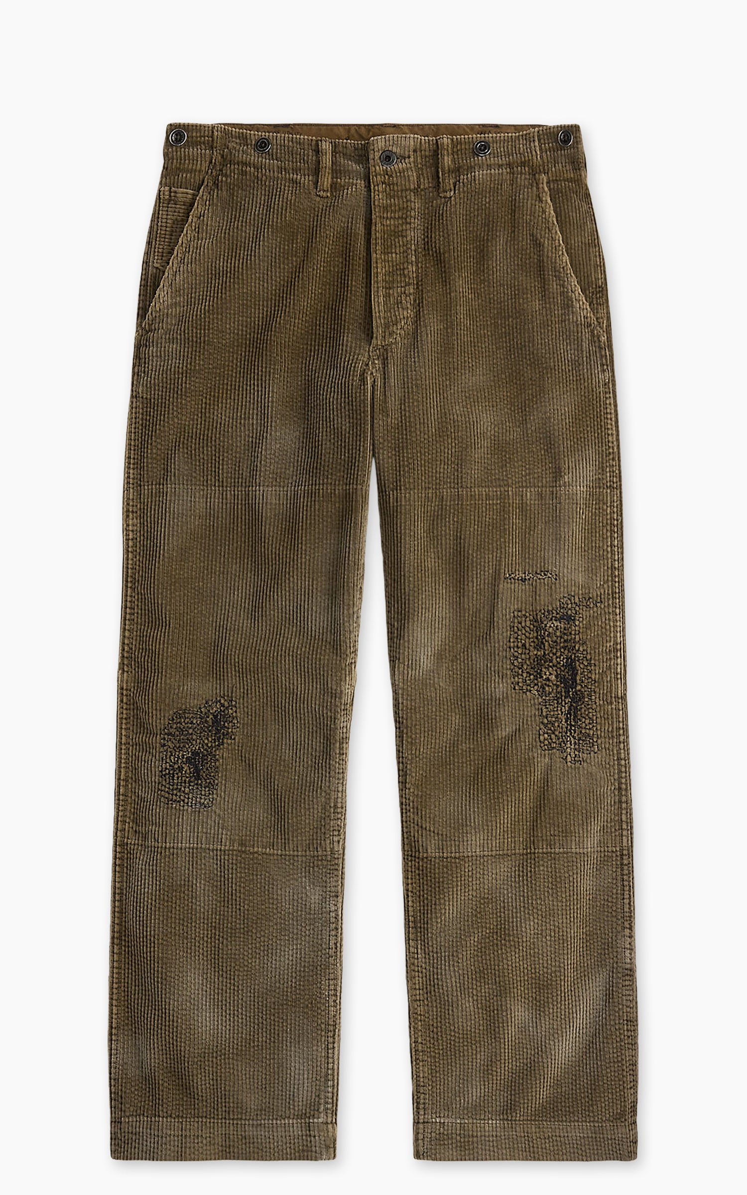 RRL Repaired Corduroy Field Pant Distressed Brown