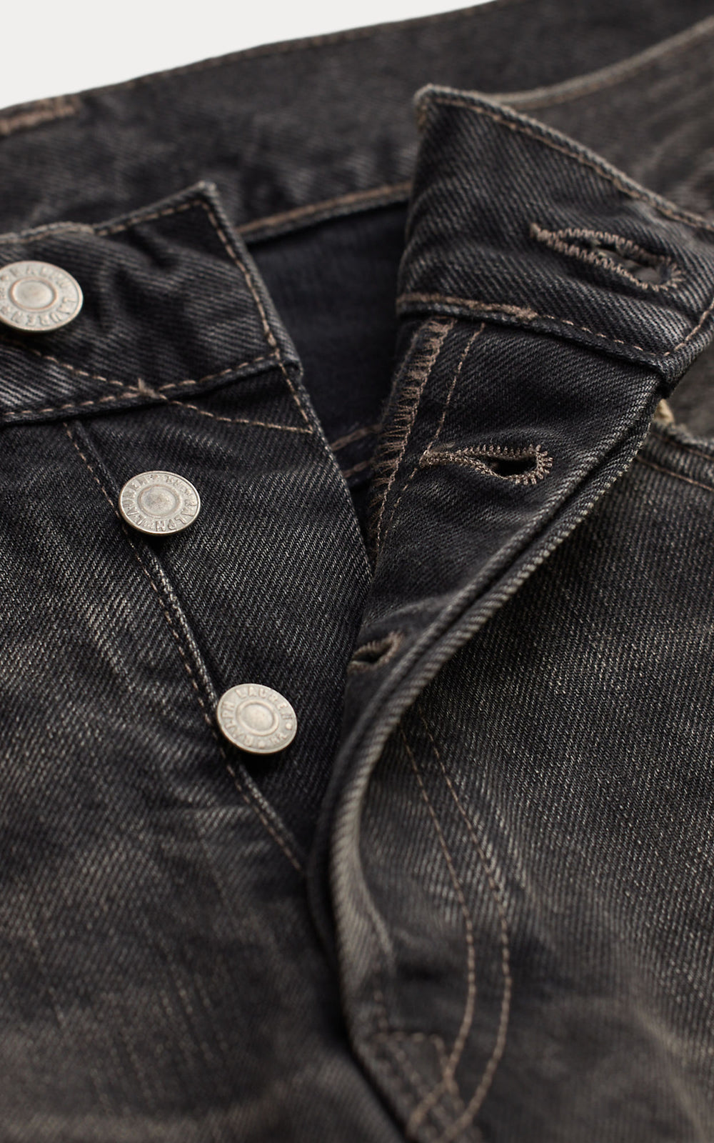 RRL Slim Fit Jean Studded Distressed Black