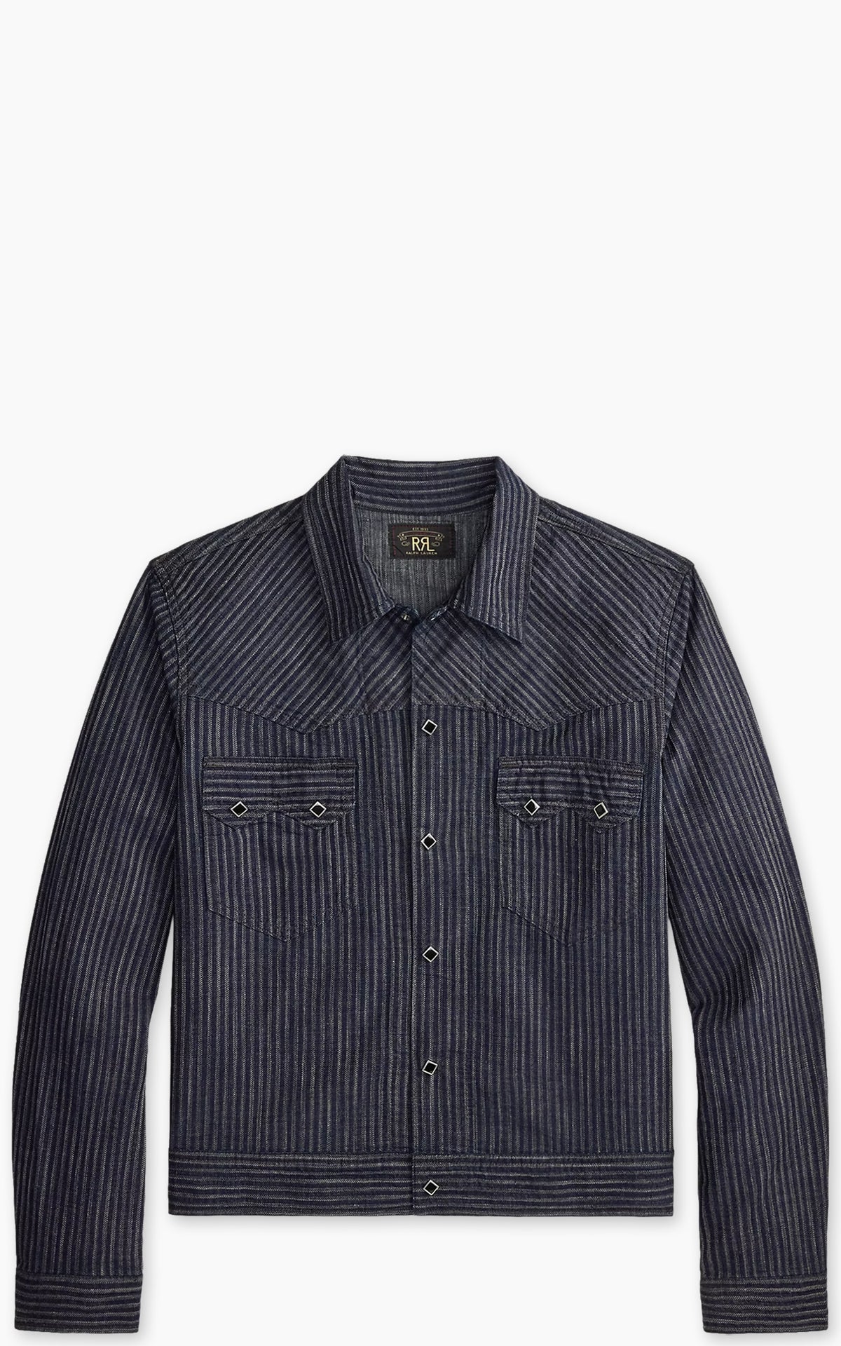RRL Striped Jacquard Jacket Indigo Rinse