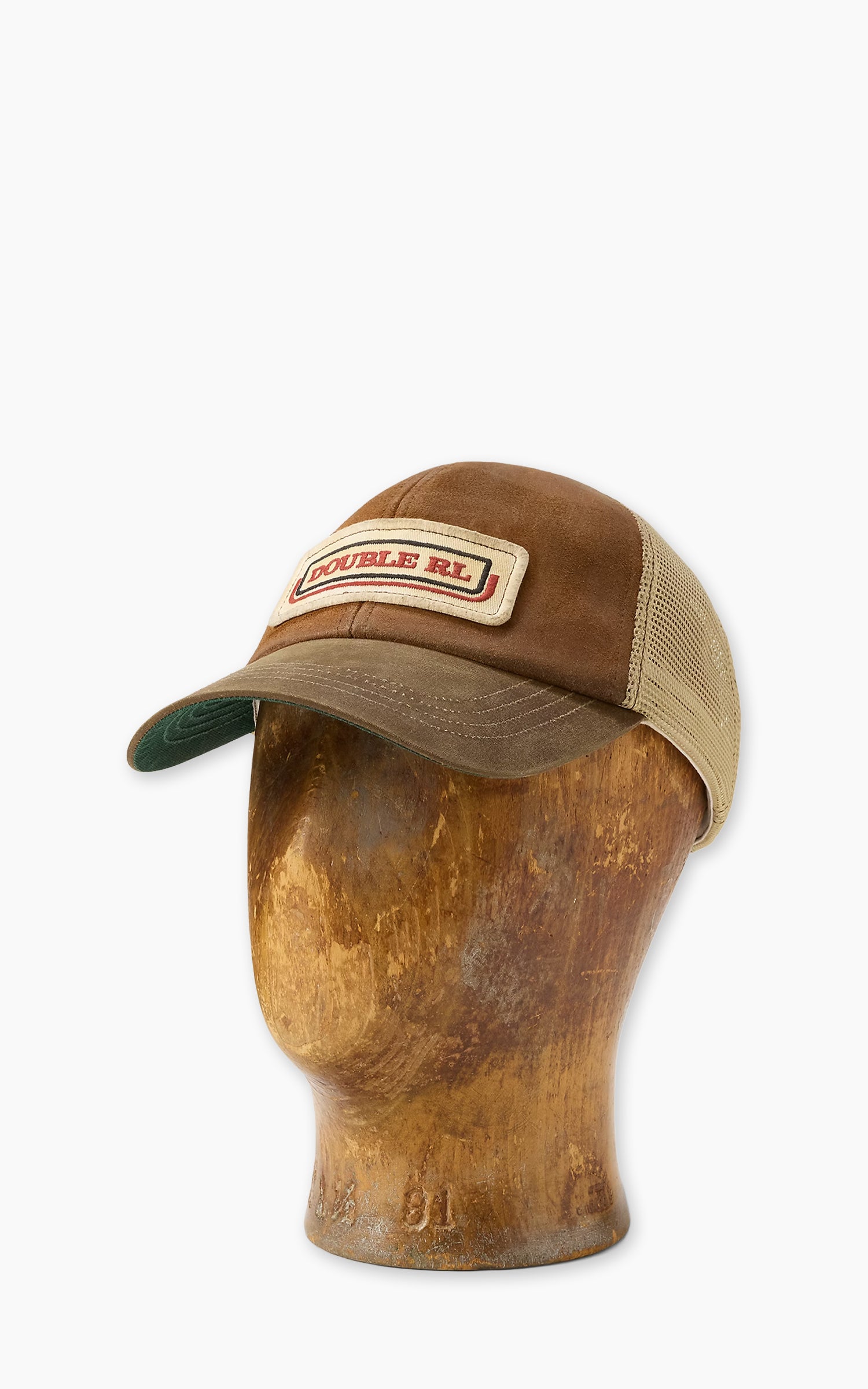 RRL Logo-Patch Suede Trucker Cap Dark Beech