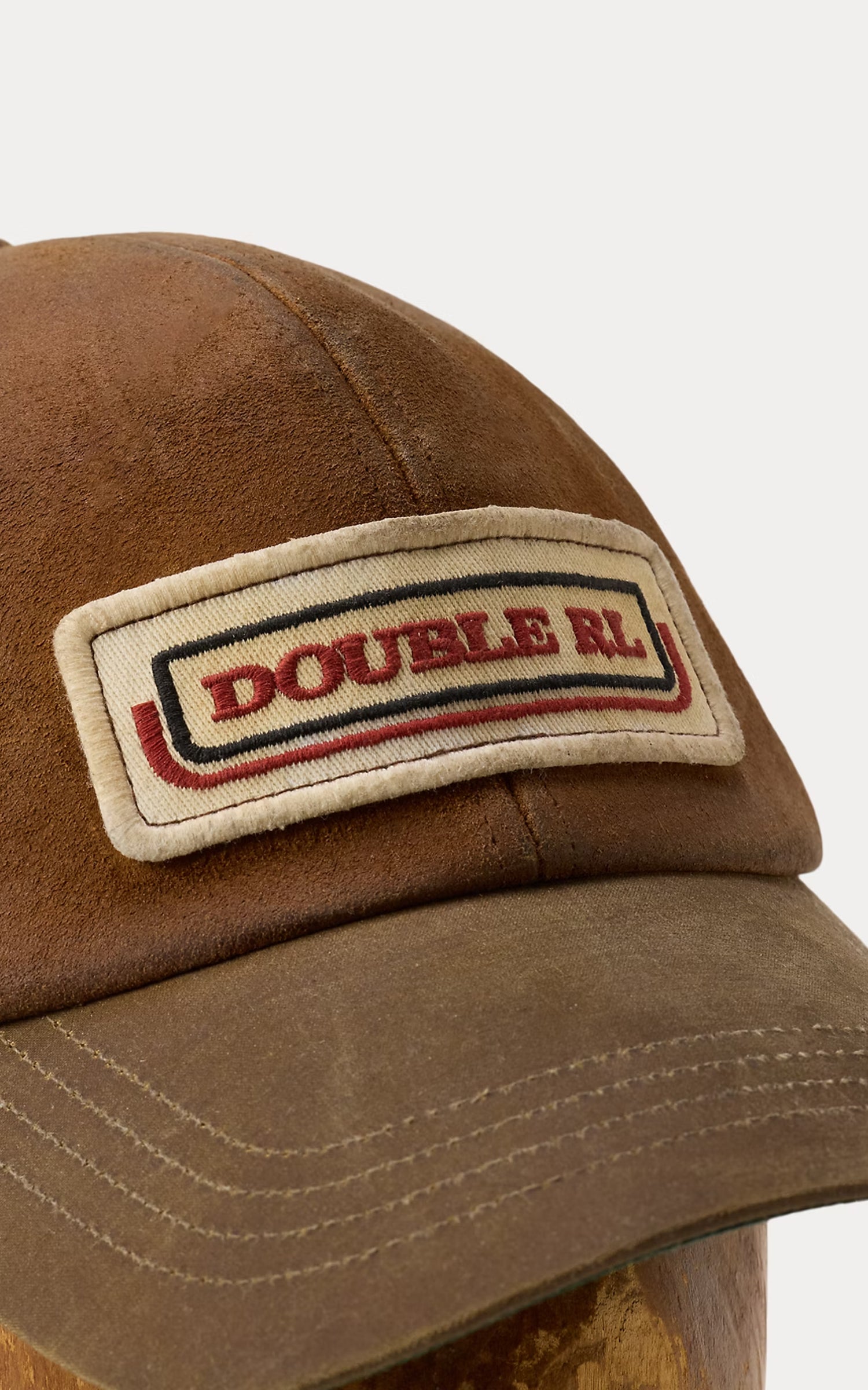 RRL Logo-Patch Suede Trucker Cap Dark Beech