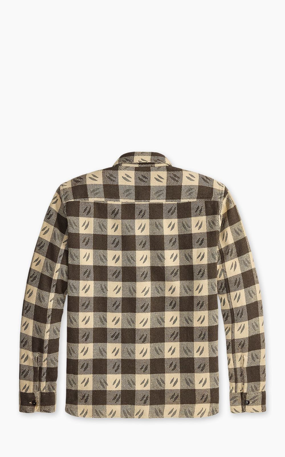 RRL Leaf-Print Checked Twill Workshirt Brown/Cream