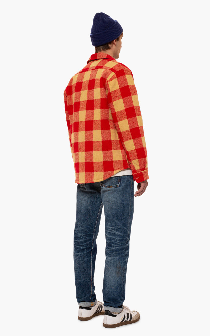 Nudie Jeans Glenn Padded Check Shirt Red