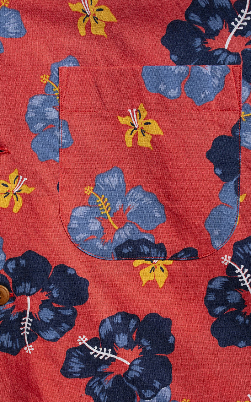 Nudie Jeans Arthur Flower Hawaii Shirt Red