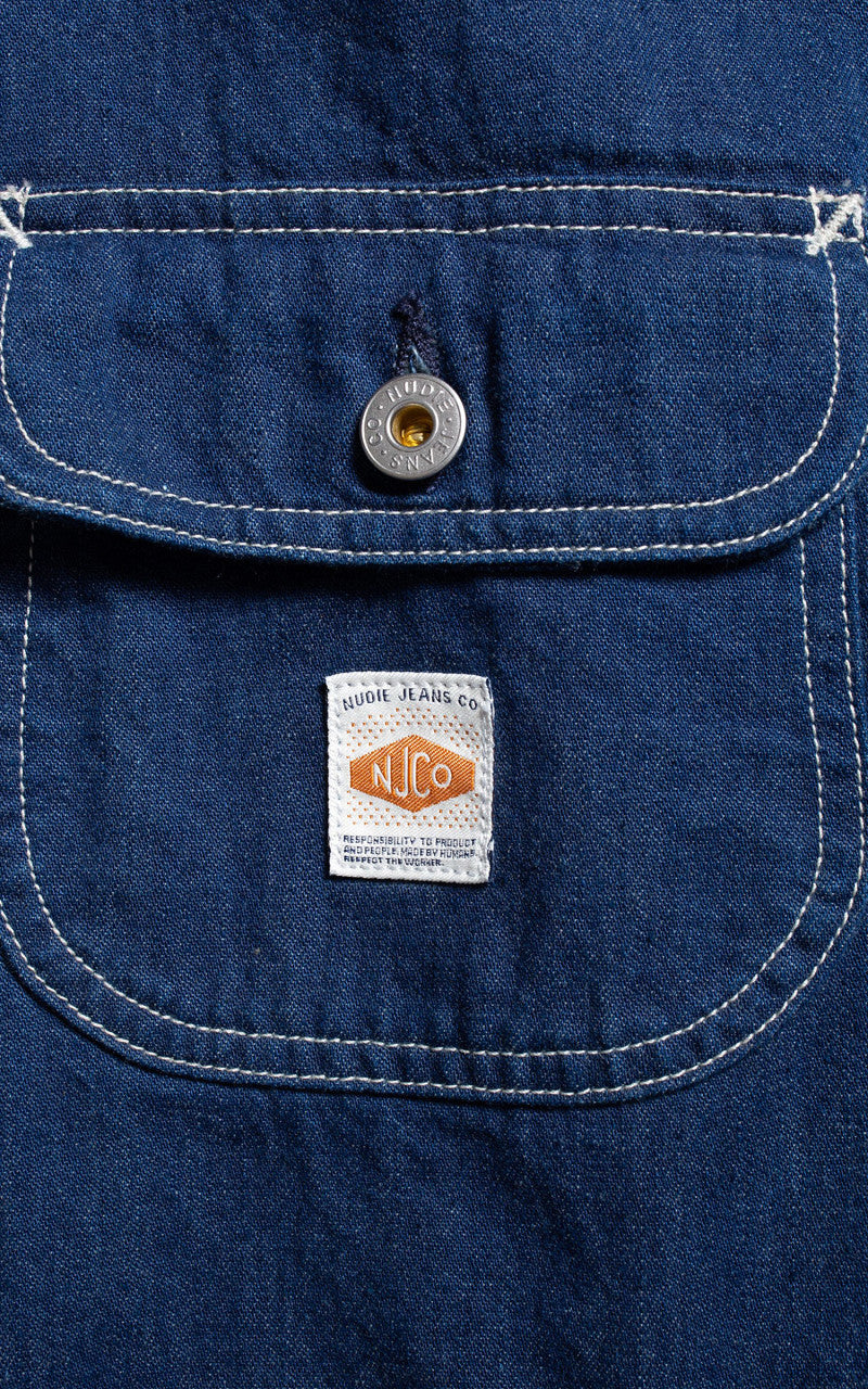 Nudie Jeans Jimmy Utility Denim Zip Jacket Blue