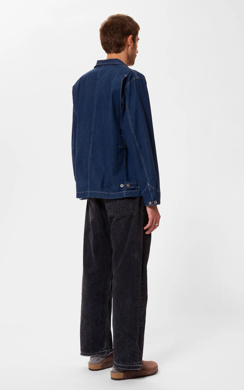 Nudie Jeans Jimmy Utility Denim Zip Jacket Blue